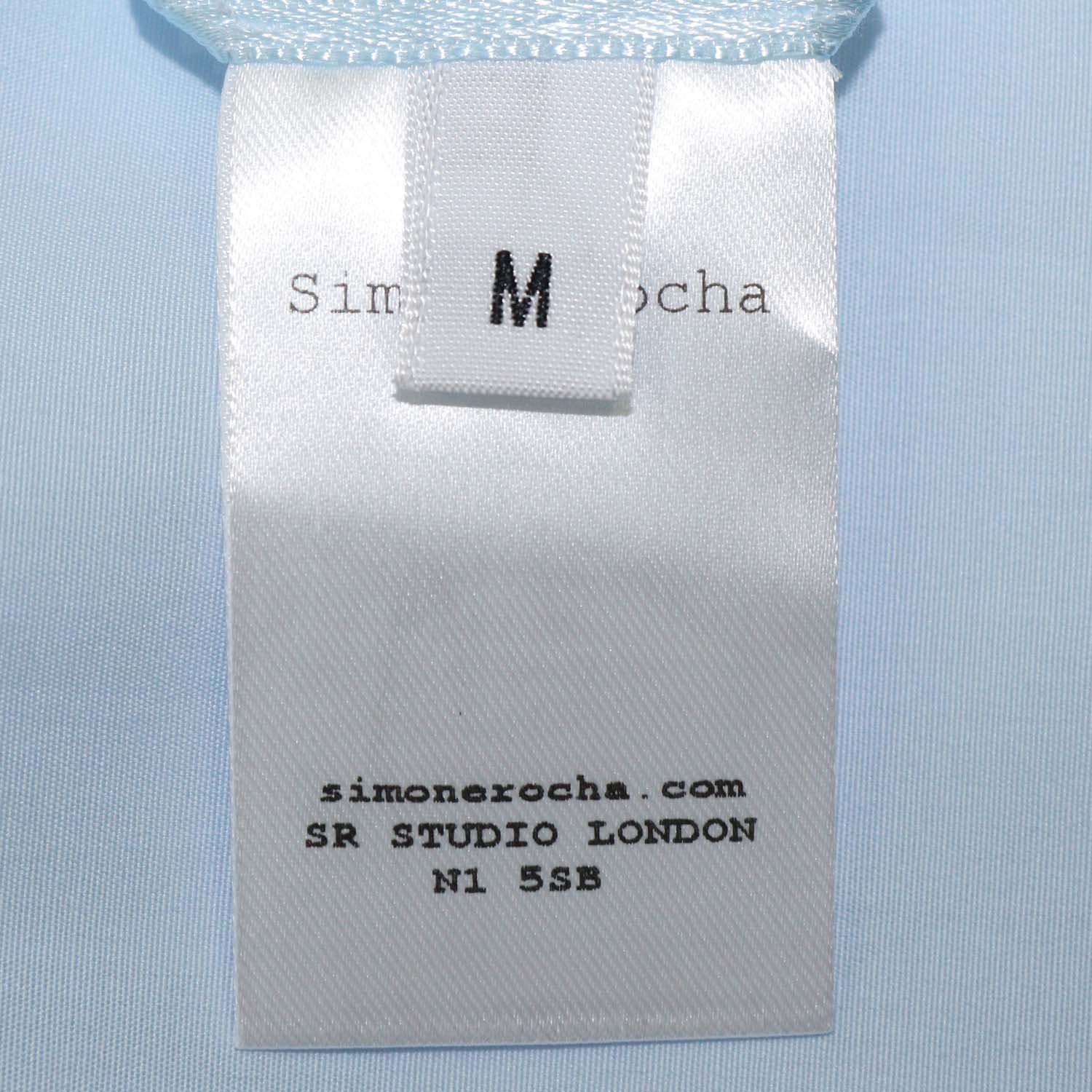 Simone Rocha Light Blue Cotton Breaded Embellished Classic Shirt