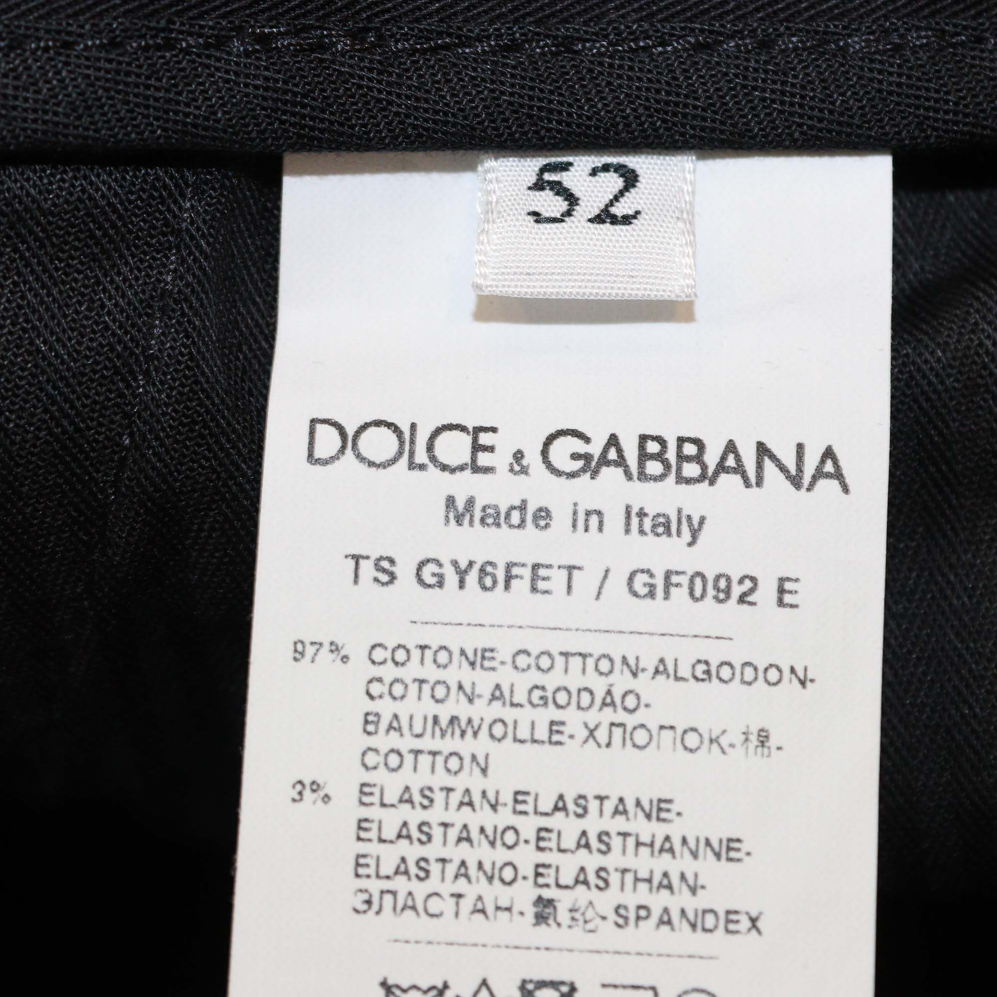 Dolce & Gabbana Black Cotton DG Charm Pants