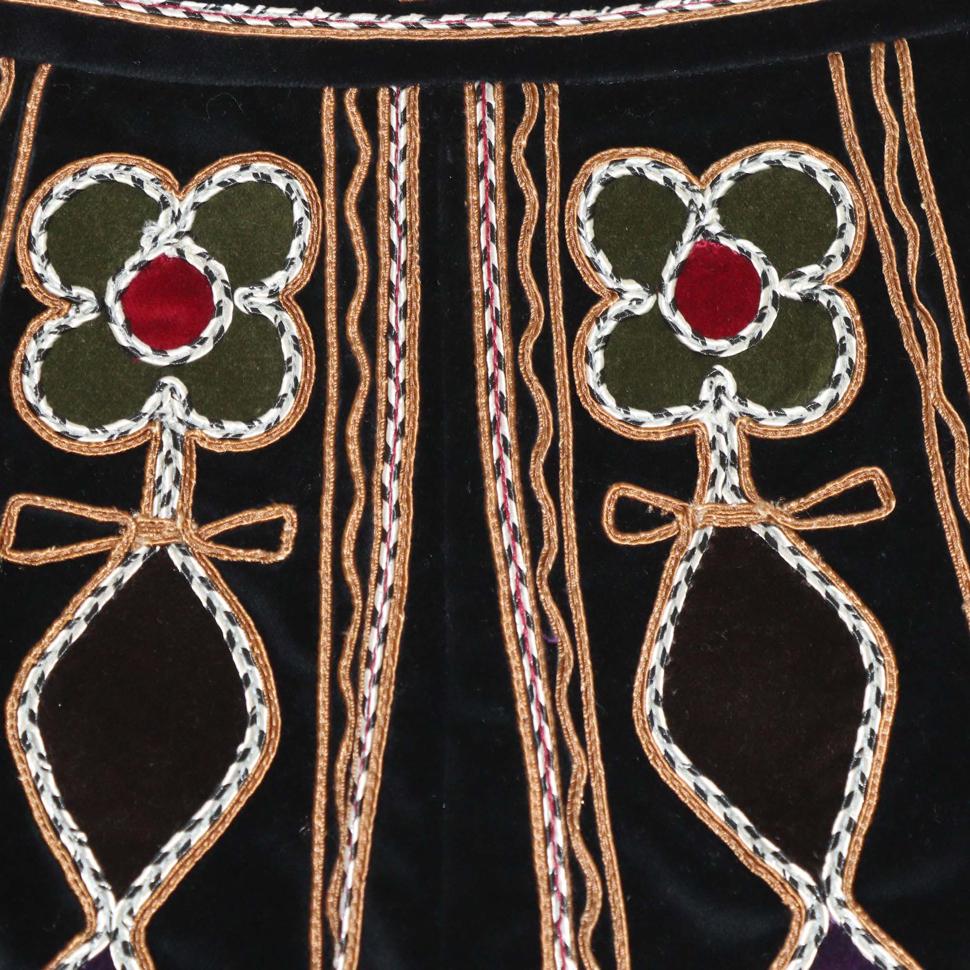 Christian Dior Multicolor Velvet Embroidered Patterned Mini Short