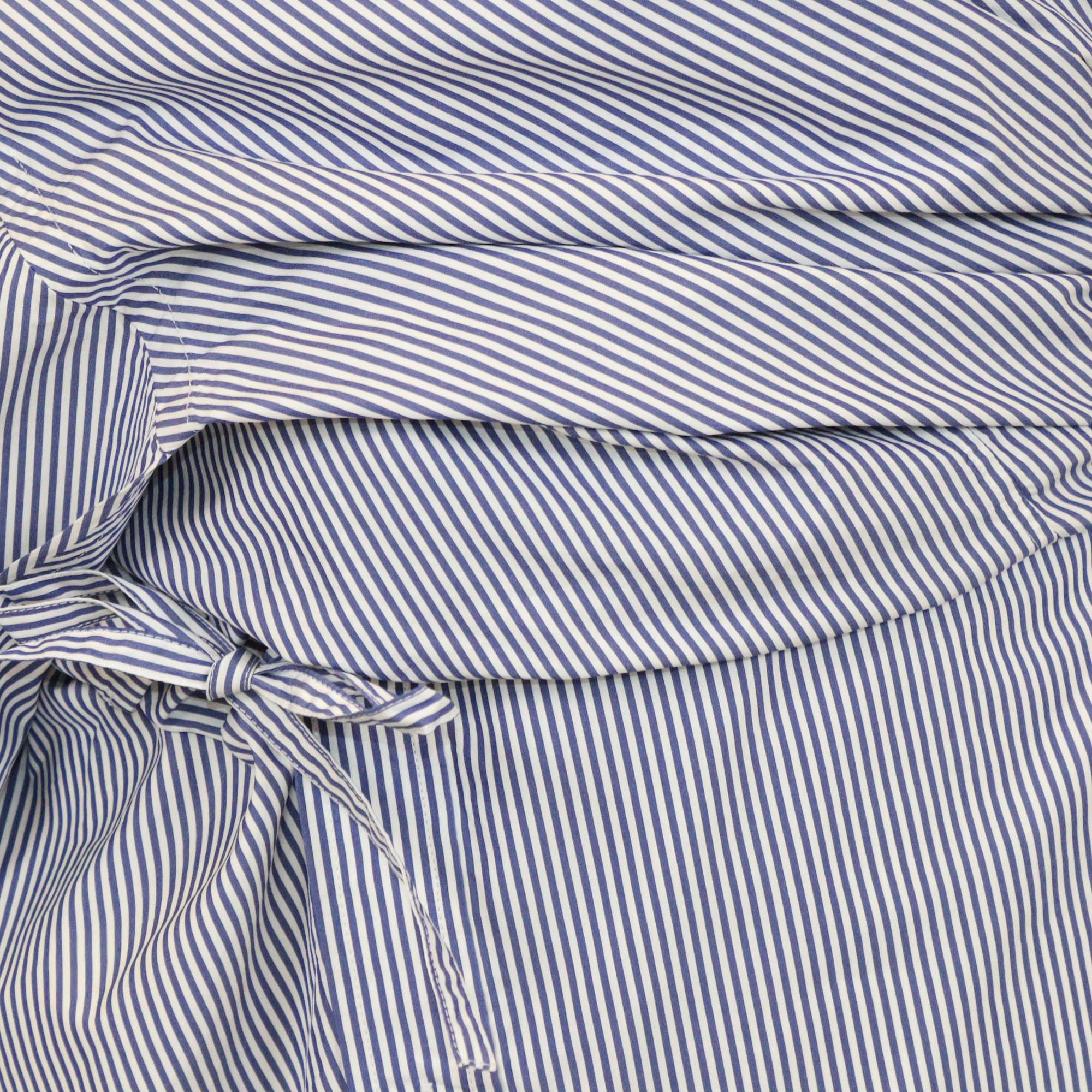 Balenciaga Blue/White Cotton Poplin Long Sleeve Shirt Midi Dress