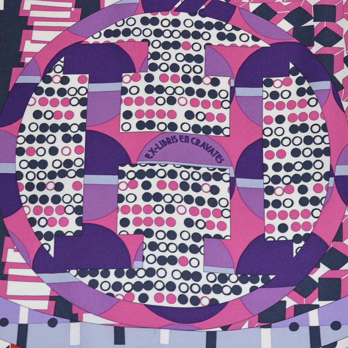 Hermes Multicolor Silk Ex-Libris en Cravates Scarf 90