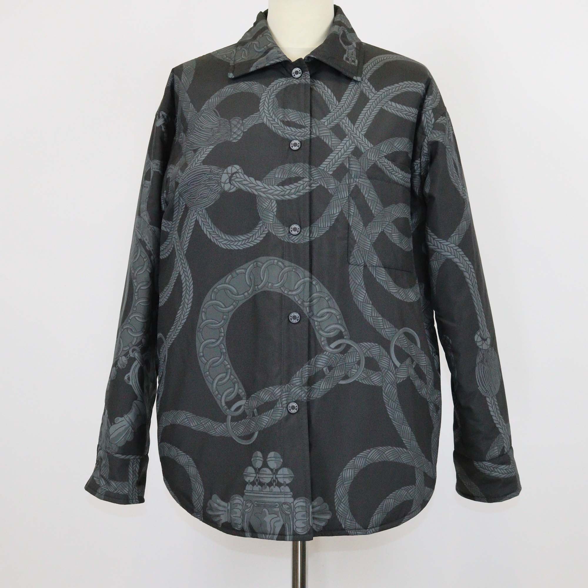 Hermes Grey Polyester Palefroi Remix Reversible Jacket