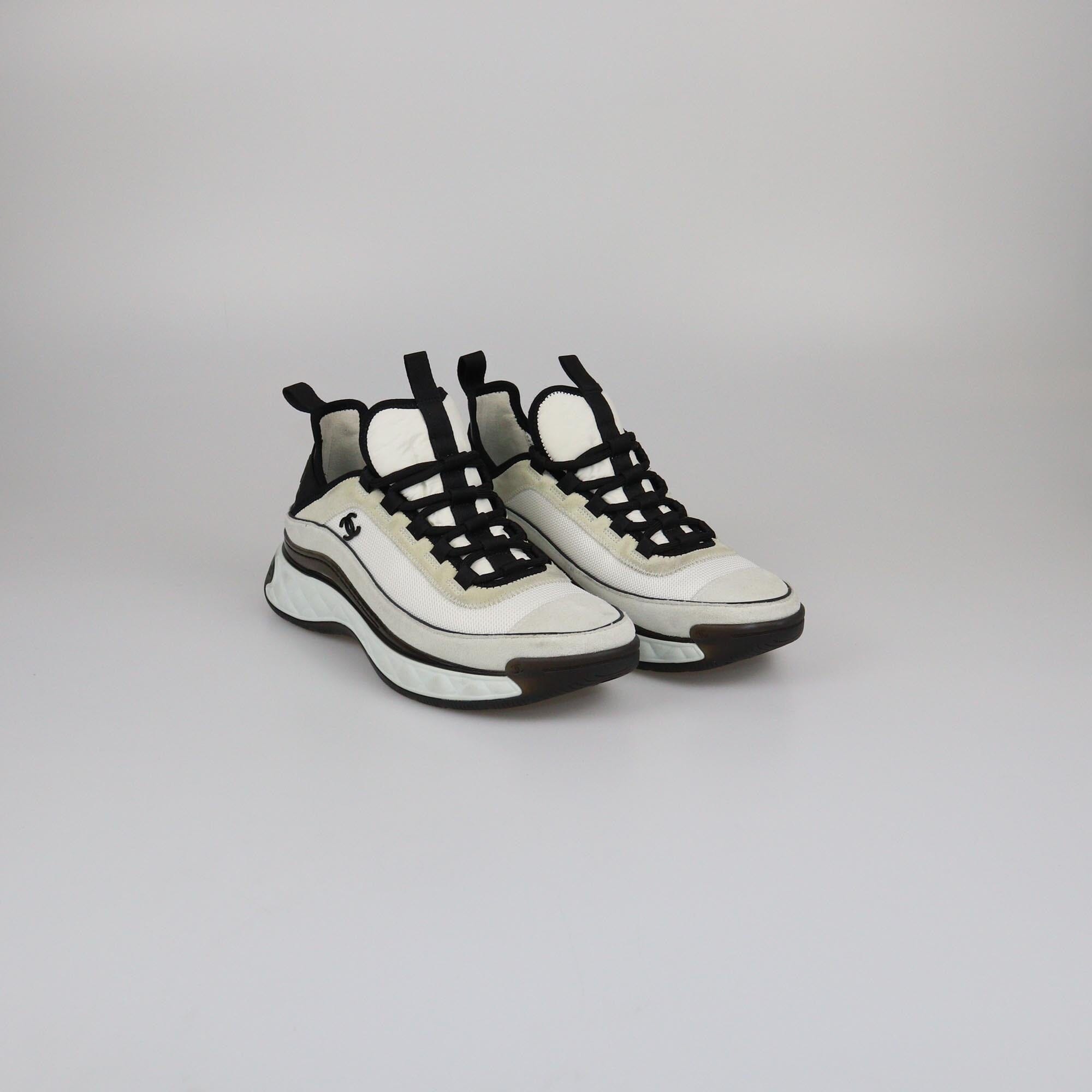 Chanel White Trainer Low Top Sneakers Womens Chanel