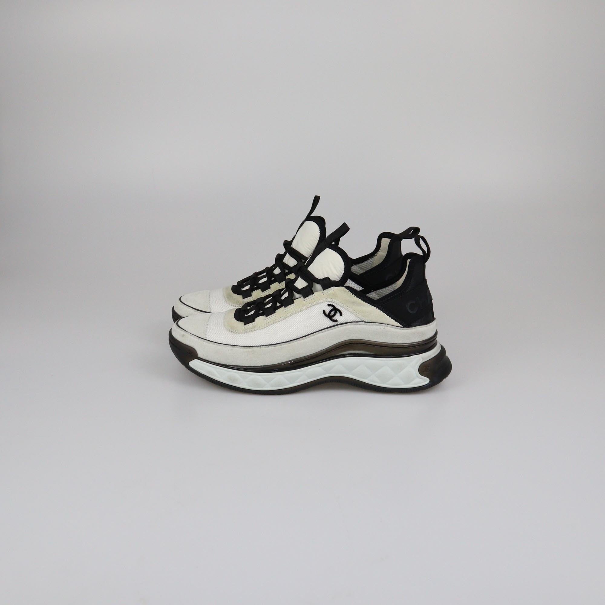 Chanel White Trainer Low Top Sneakers Womens Chanel