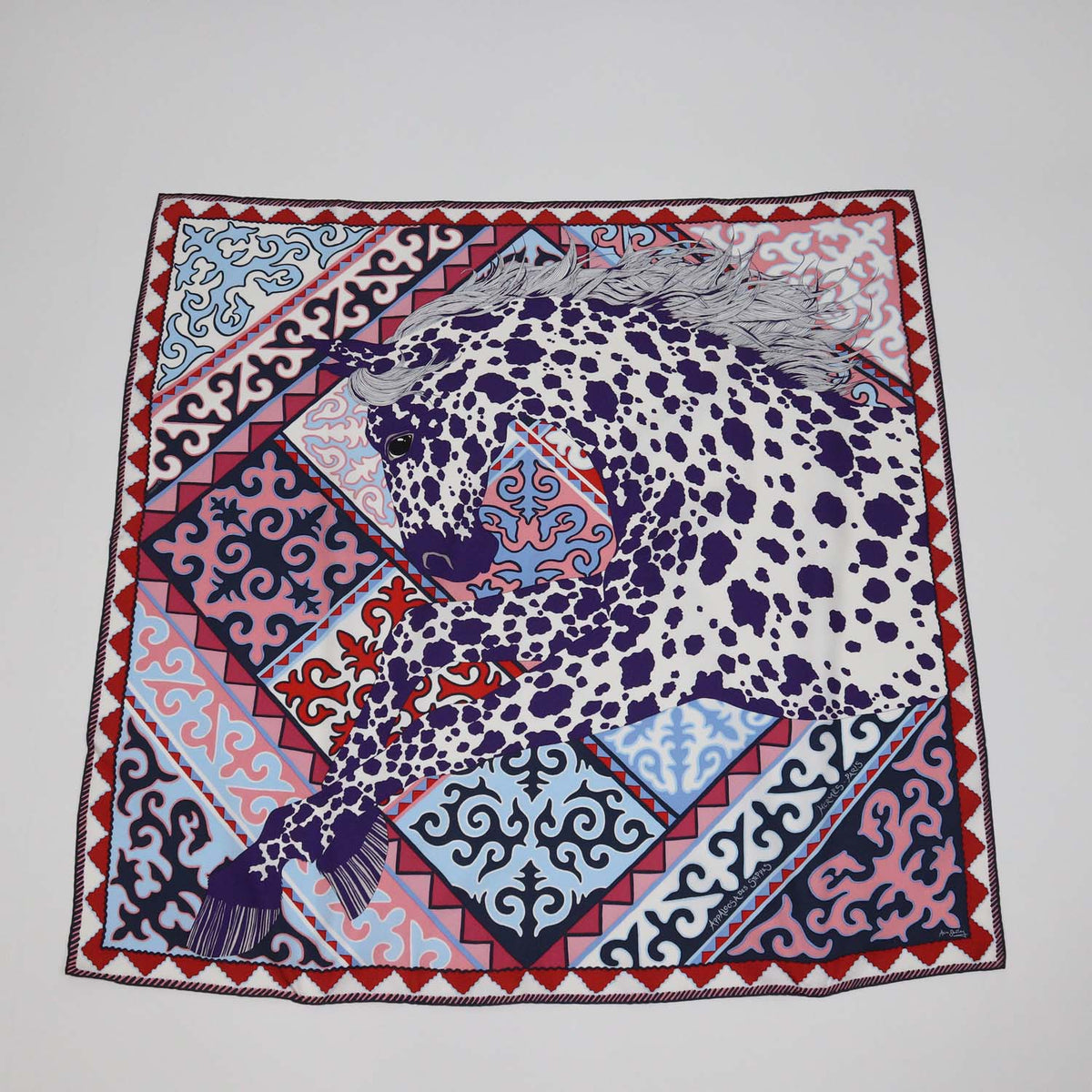 Hermes Multicolor Silk Appaloosa des Steppes Scarf 90