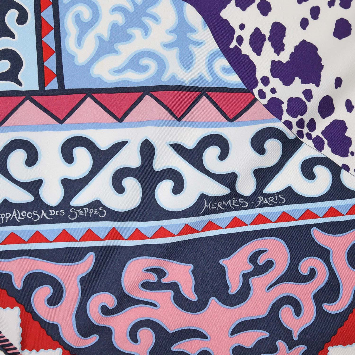 Hermes Multicolor Silk Appaloosa des Steppes Scarf 90