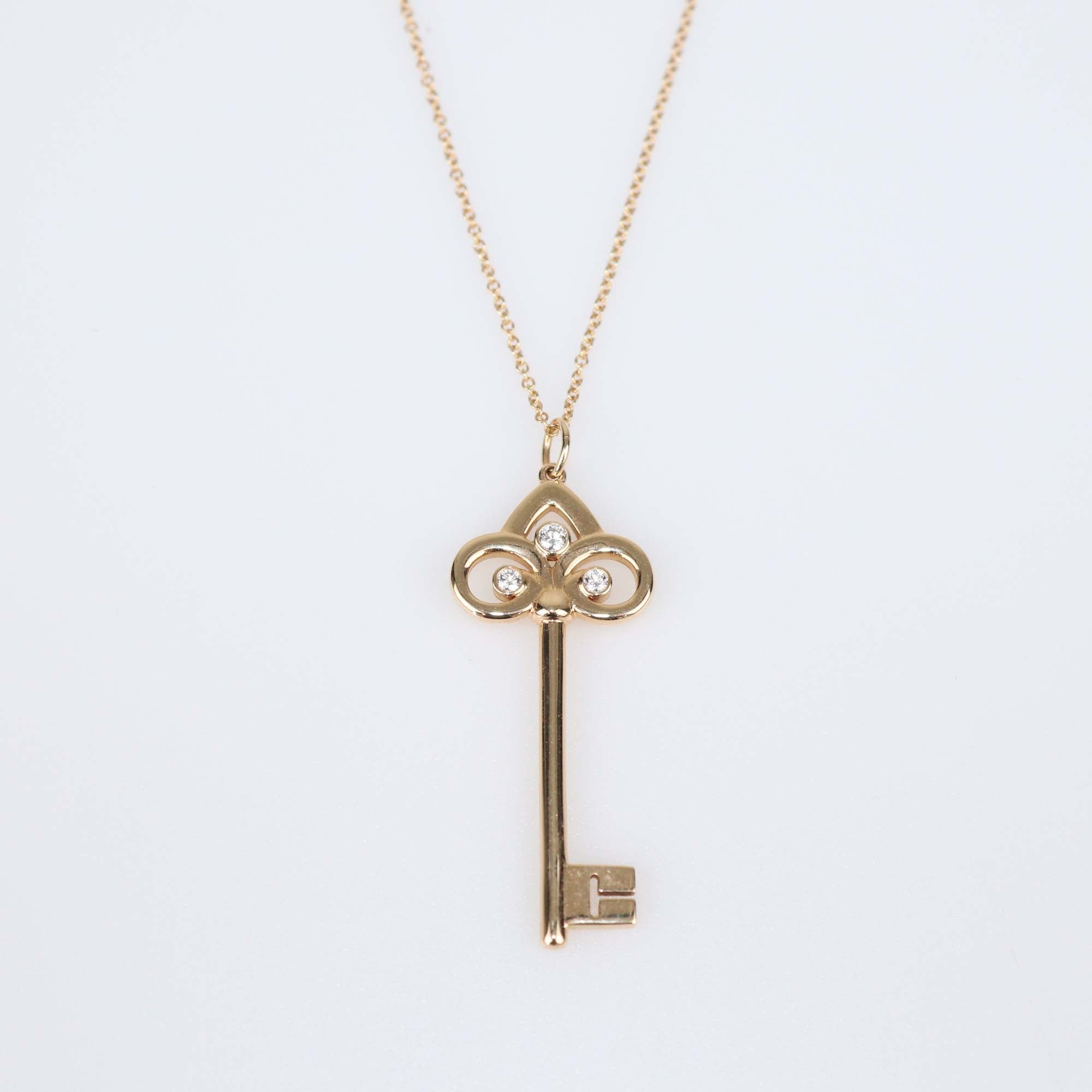 Tiffany & co. Fleur de Lis Diamond 18k Rose Gold Necklace
