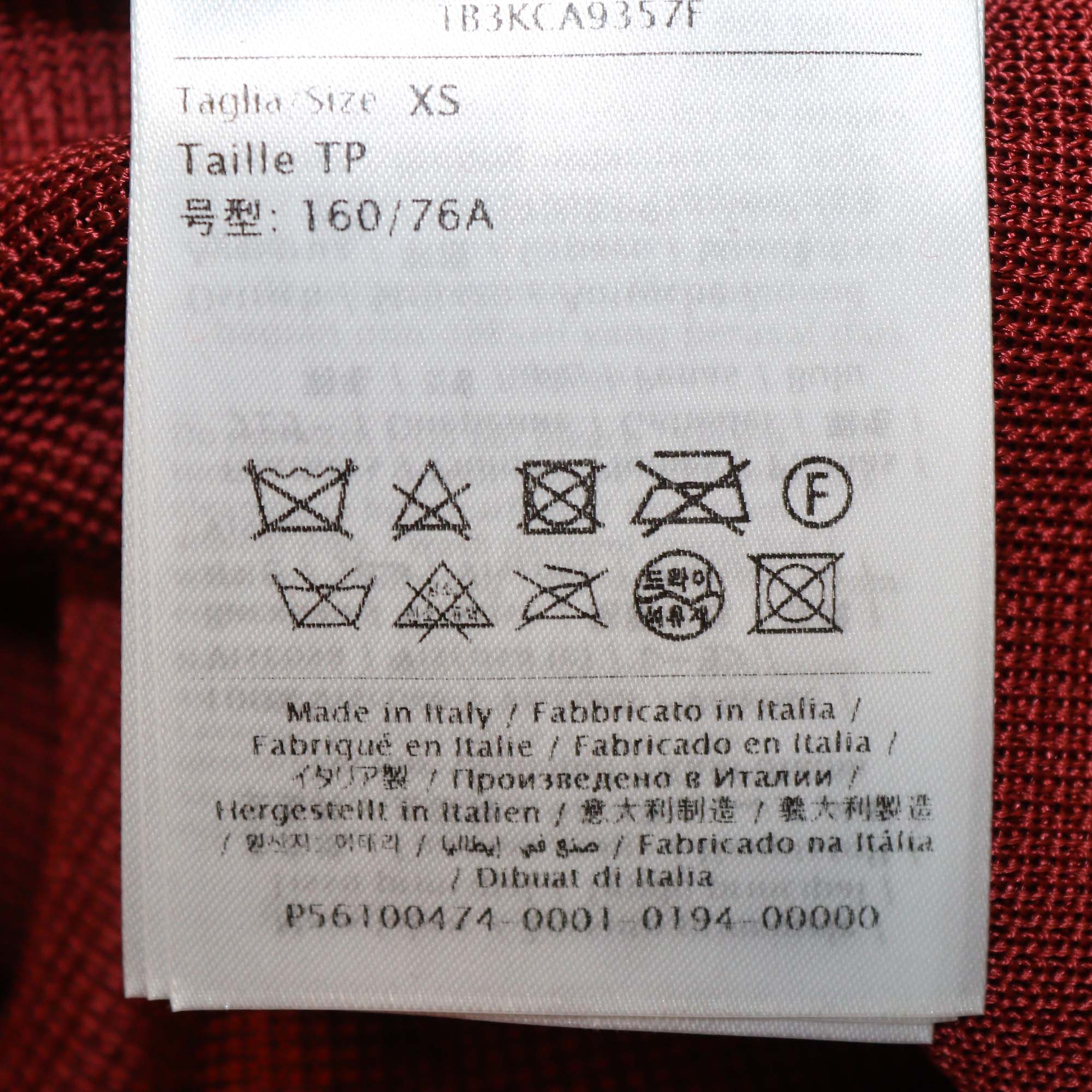 Valentino Red Viscose Feather Trim Knit V Neck Top & Wide Leg Pants Set