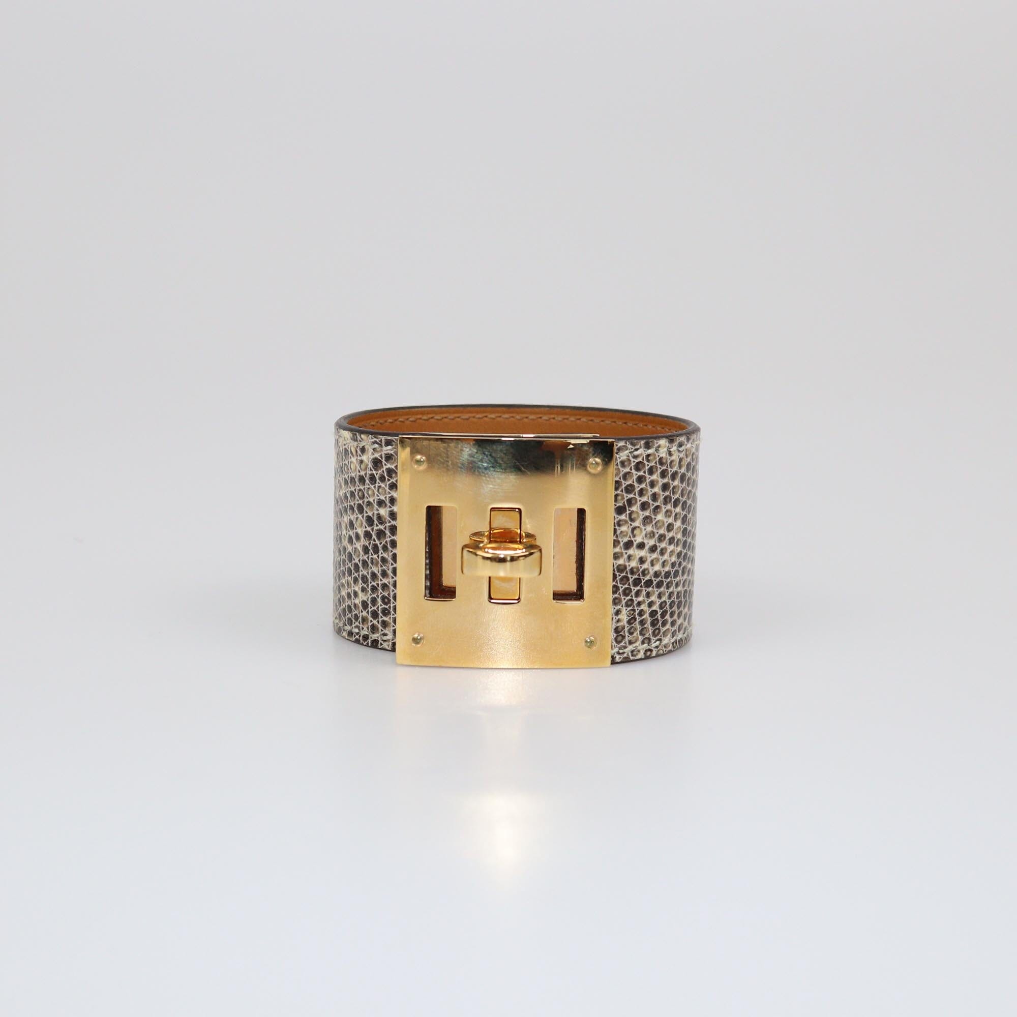 Hermes Beige/Cream Kelly Dog Bracelet T3 Womens Hermes