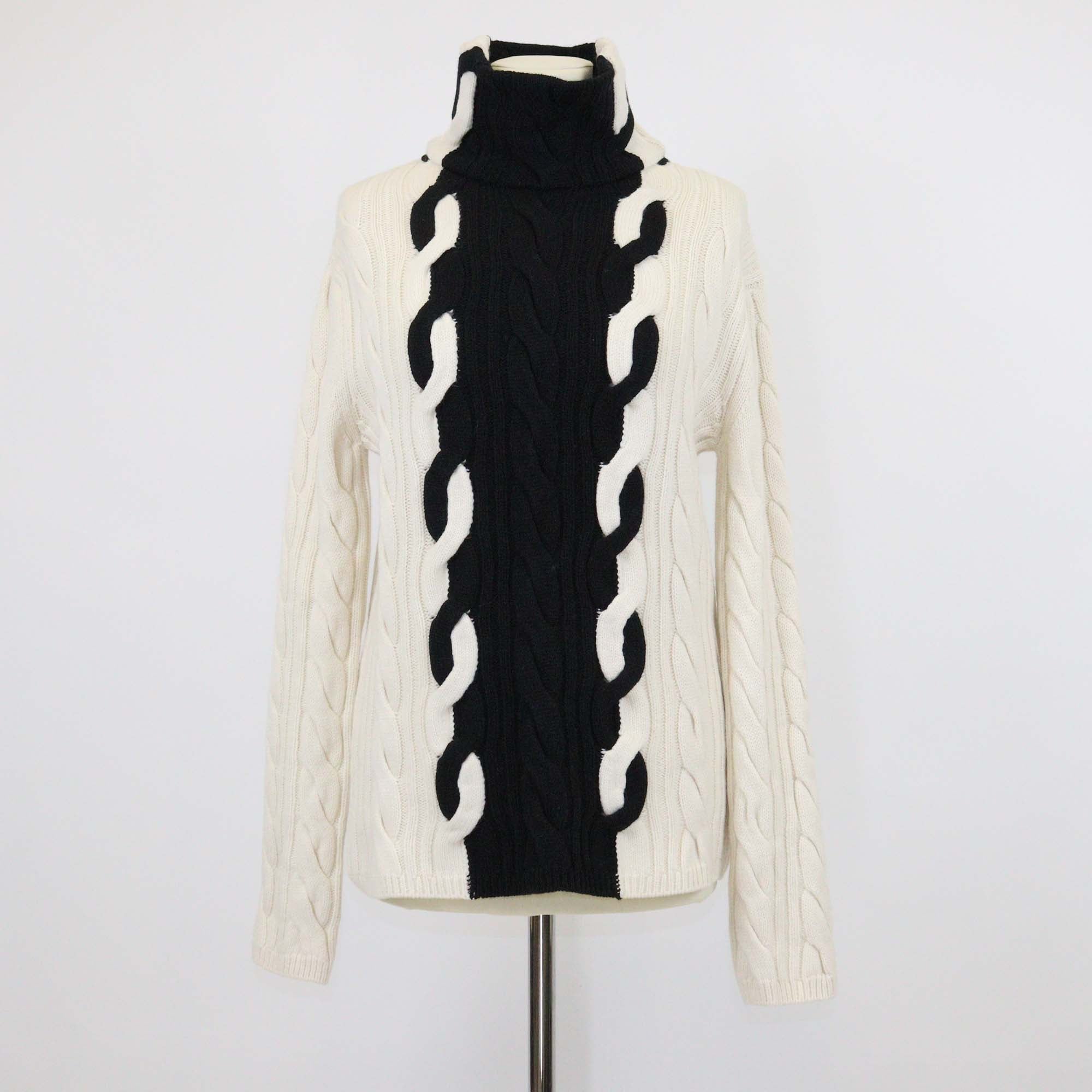 Christian Dior Wool Cashmere Blend Rope Cable Knit Sweater