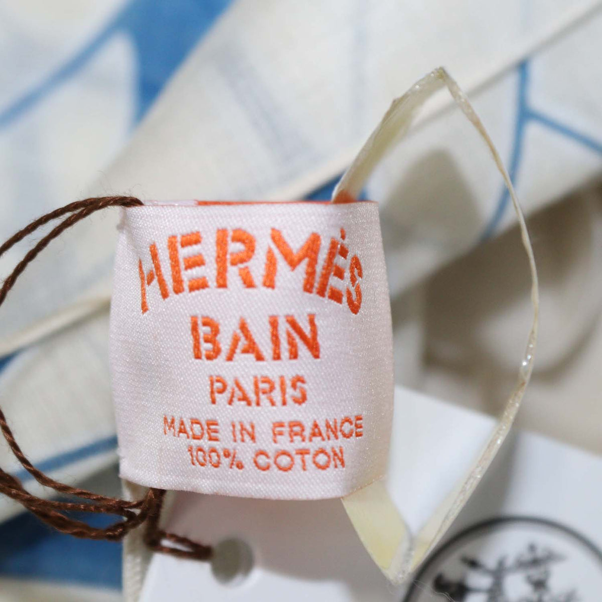 Hermes Bicolore Bleu Cotton Tresses H Print Sarong