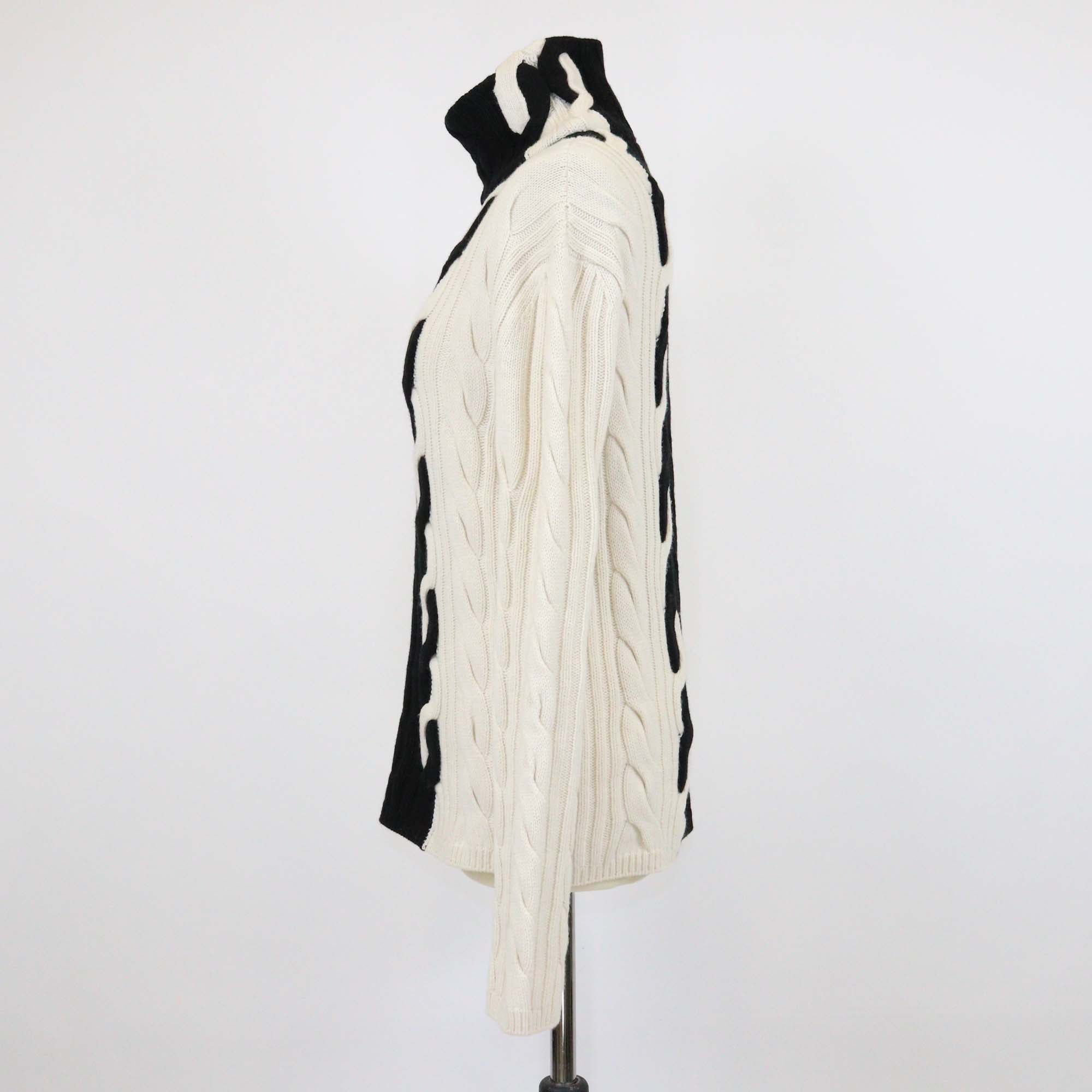 Christian Dior Wool Cashmere Blend Rope Cable Knit Sweater