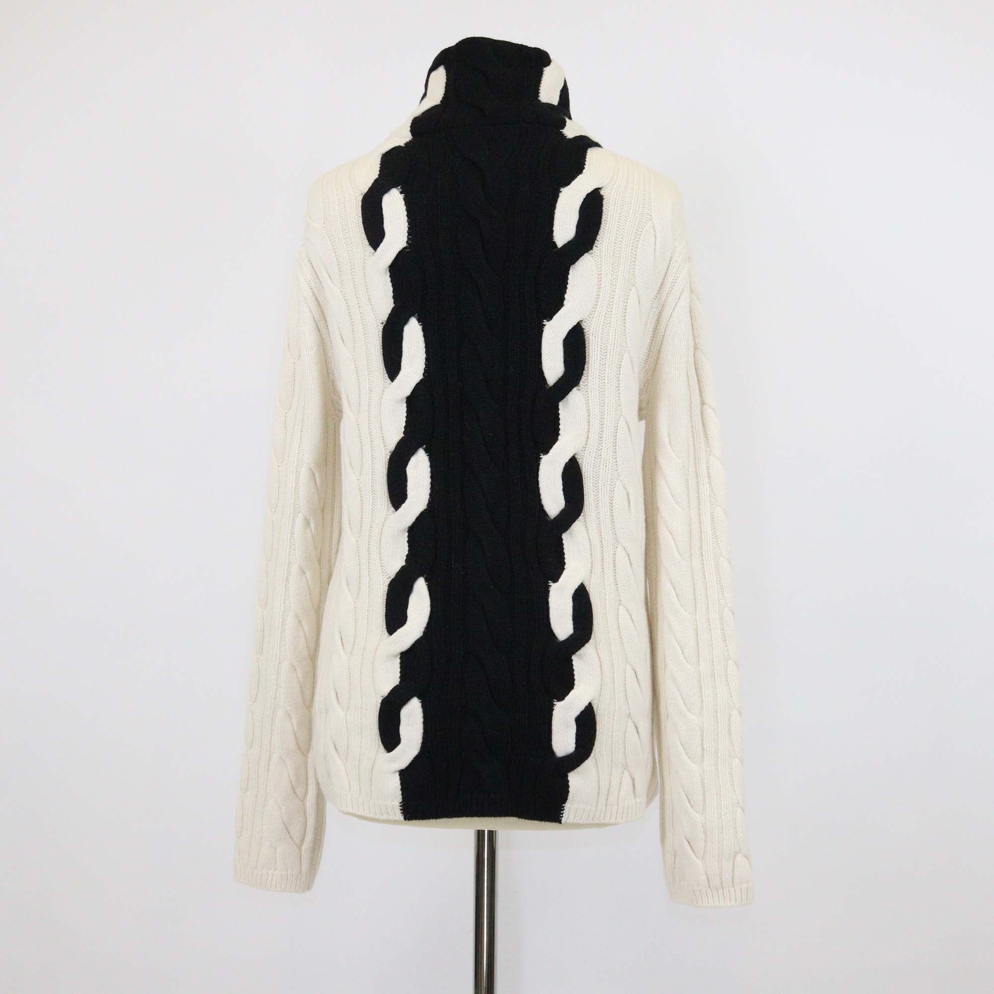 Christian Dior Wool Cashmere Blend Rope Cable Knit Sweater
