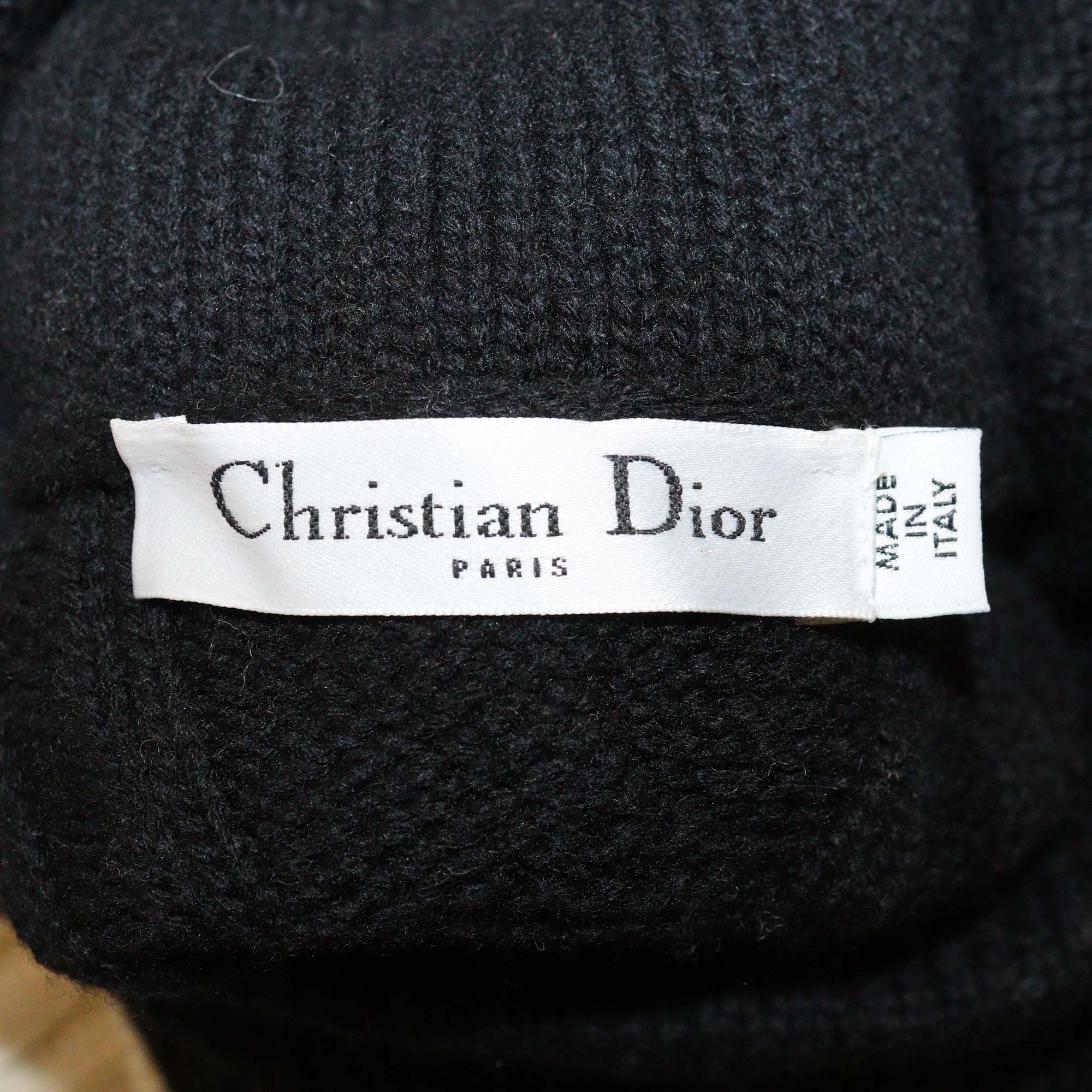 Christian Dior Wool Cashmere Blend Rope Cable Knit Sweater