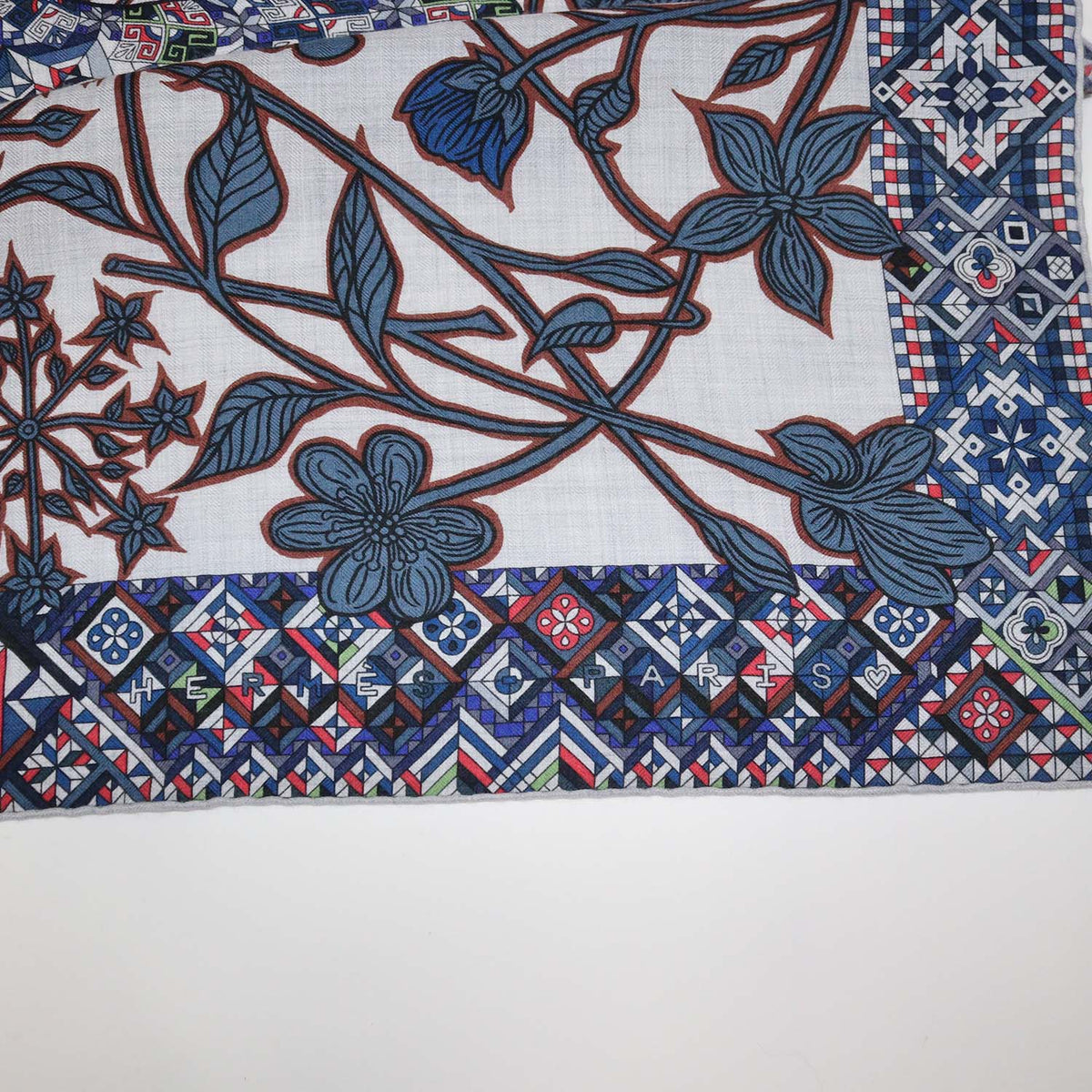Hermes Multicolor Cashmere Silk Le Jaguar Et Le Colibri Shawl