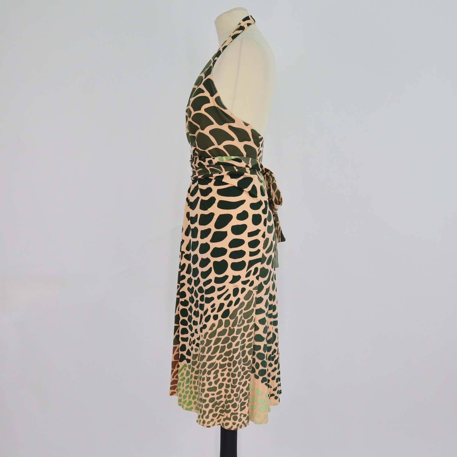 Issa Multicolor Silk Printed Halterneck Dress