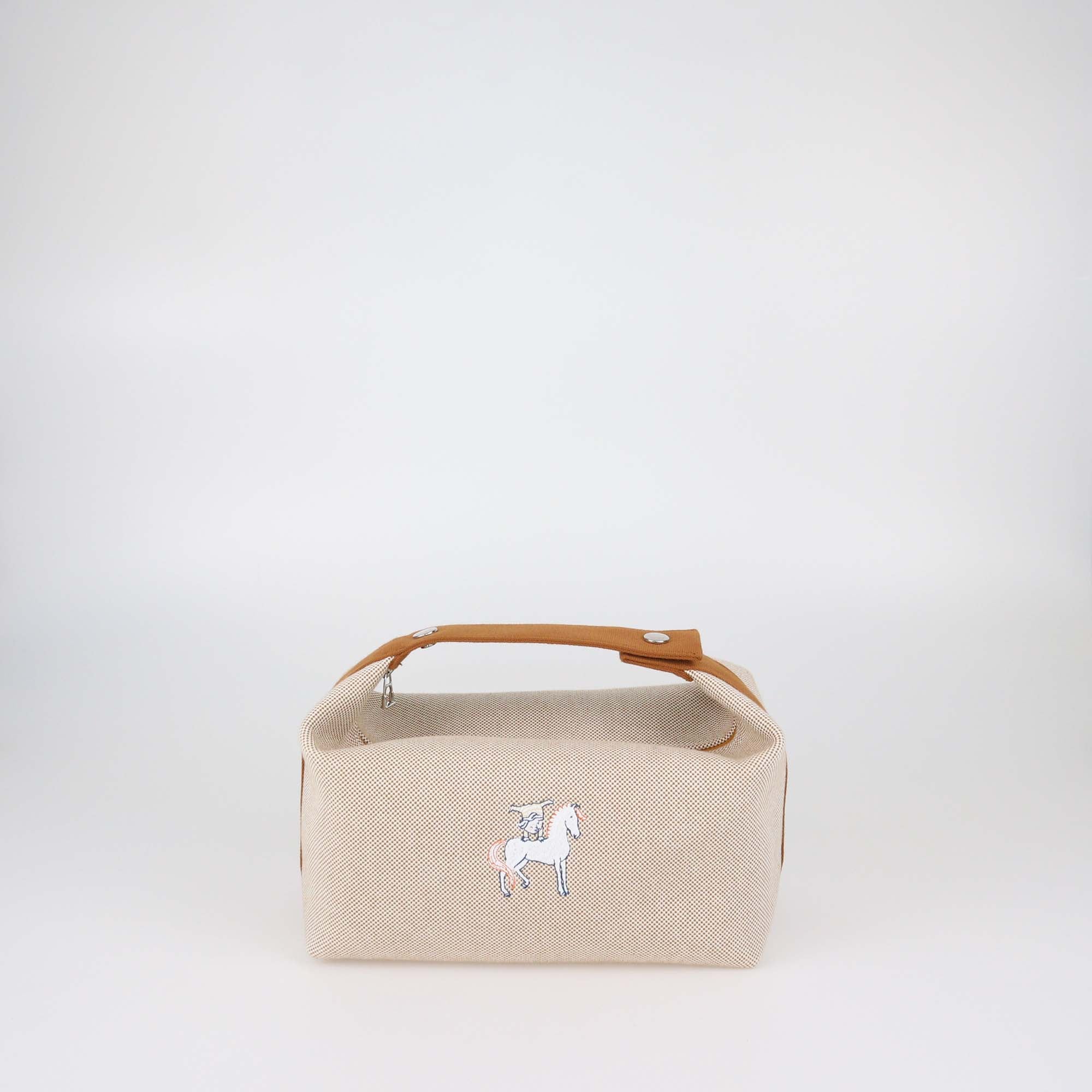 Hermes Biscuit Toile Cabriole Bride-a-Brac Large Case