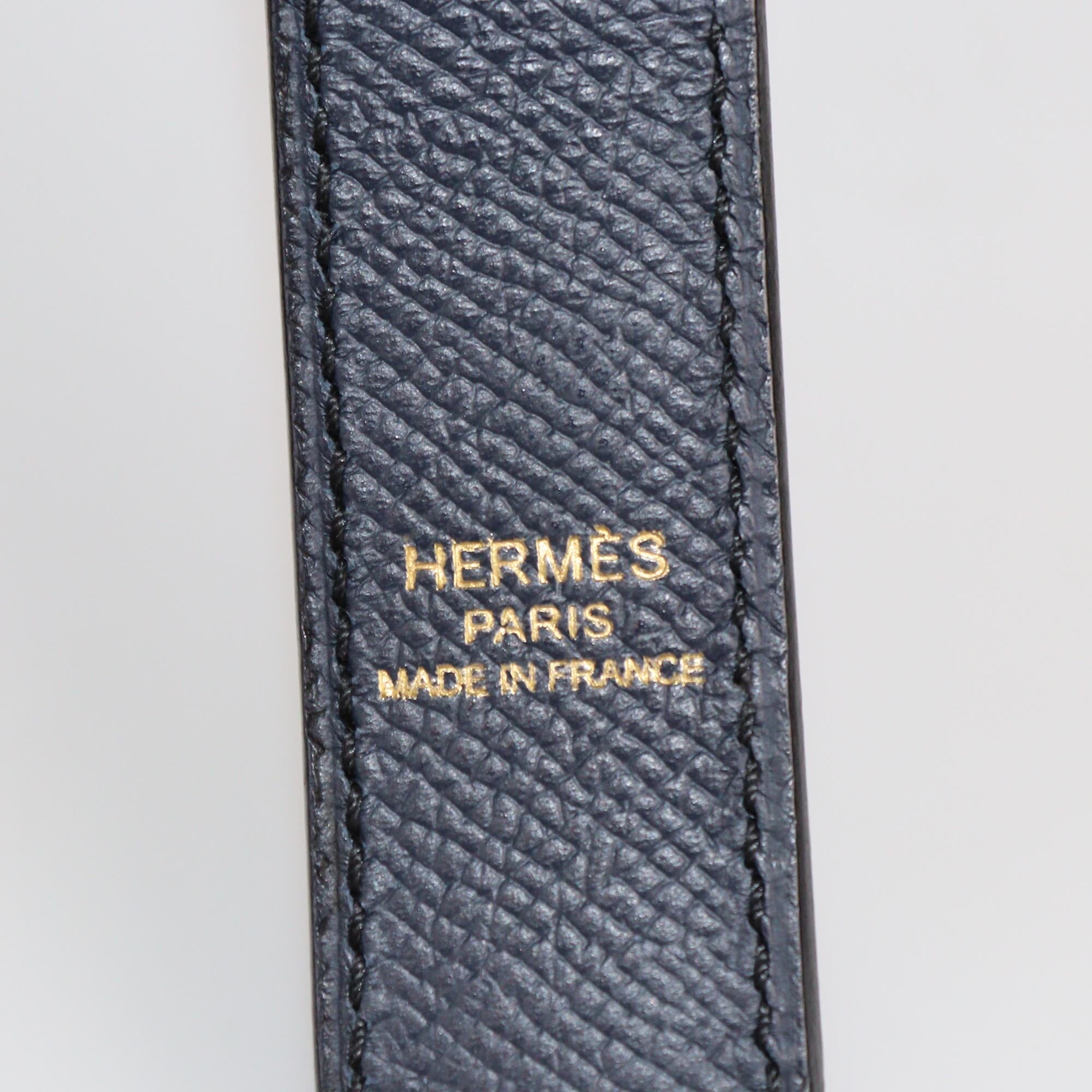 Hermes Bleu Nuit Epsom Tressage 25mm Bag Strap Womens Hermes