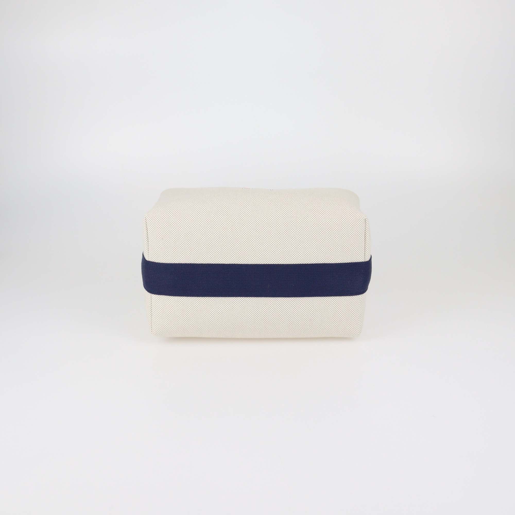 Hermes Bleu Nattier Toile Cabriole Bride-a-Brac Large Case