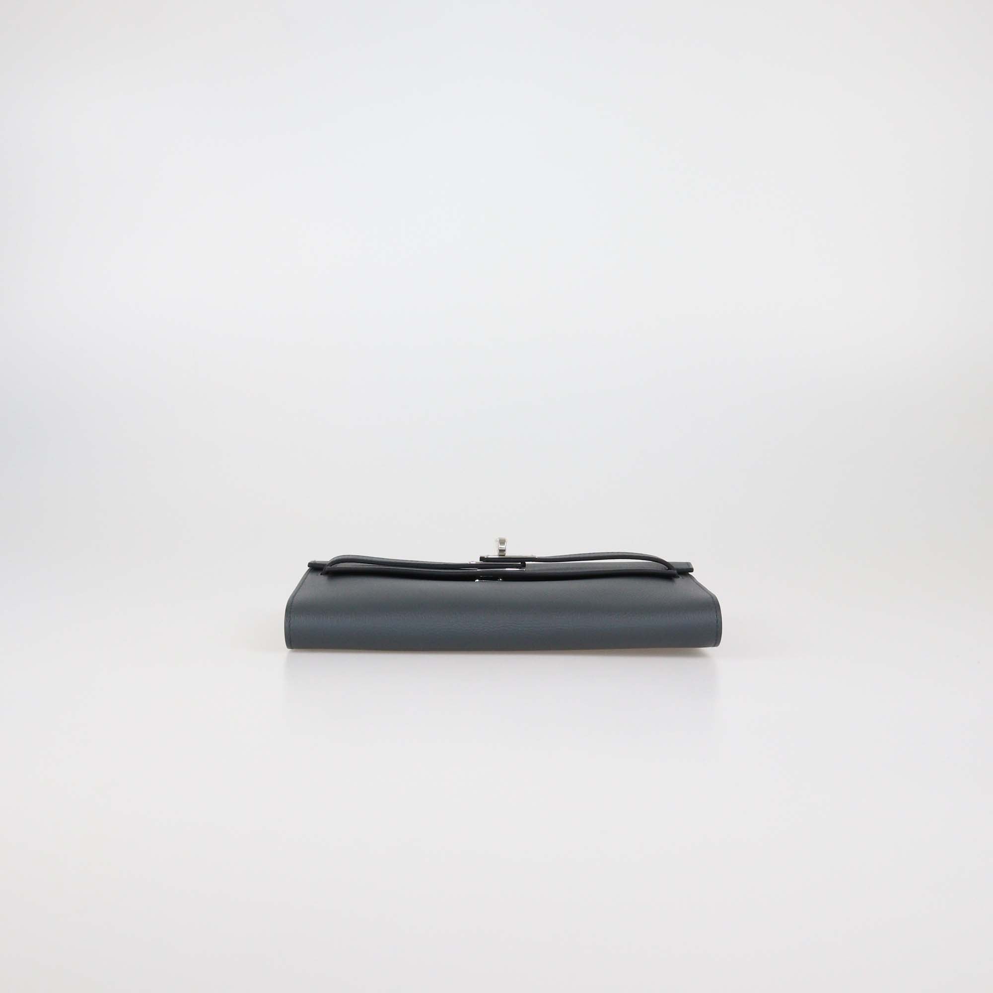 Hermes Grist Misty Evercolor Leather Kelly Wallet To Go PHW