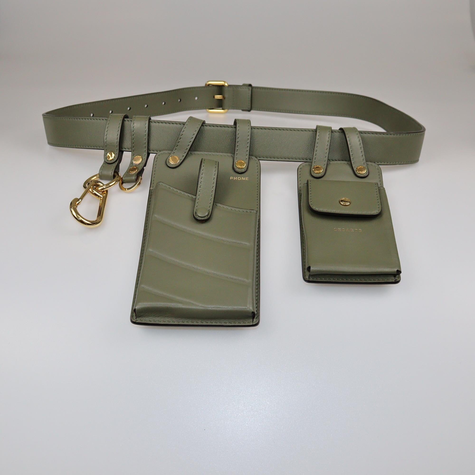 Fendi Military Green Multi Accessories Utility Belt Womens Fendi