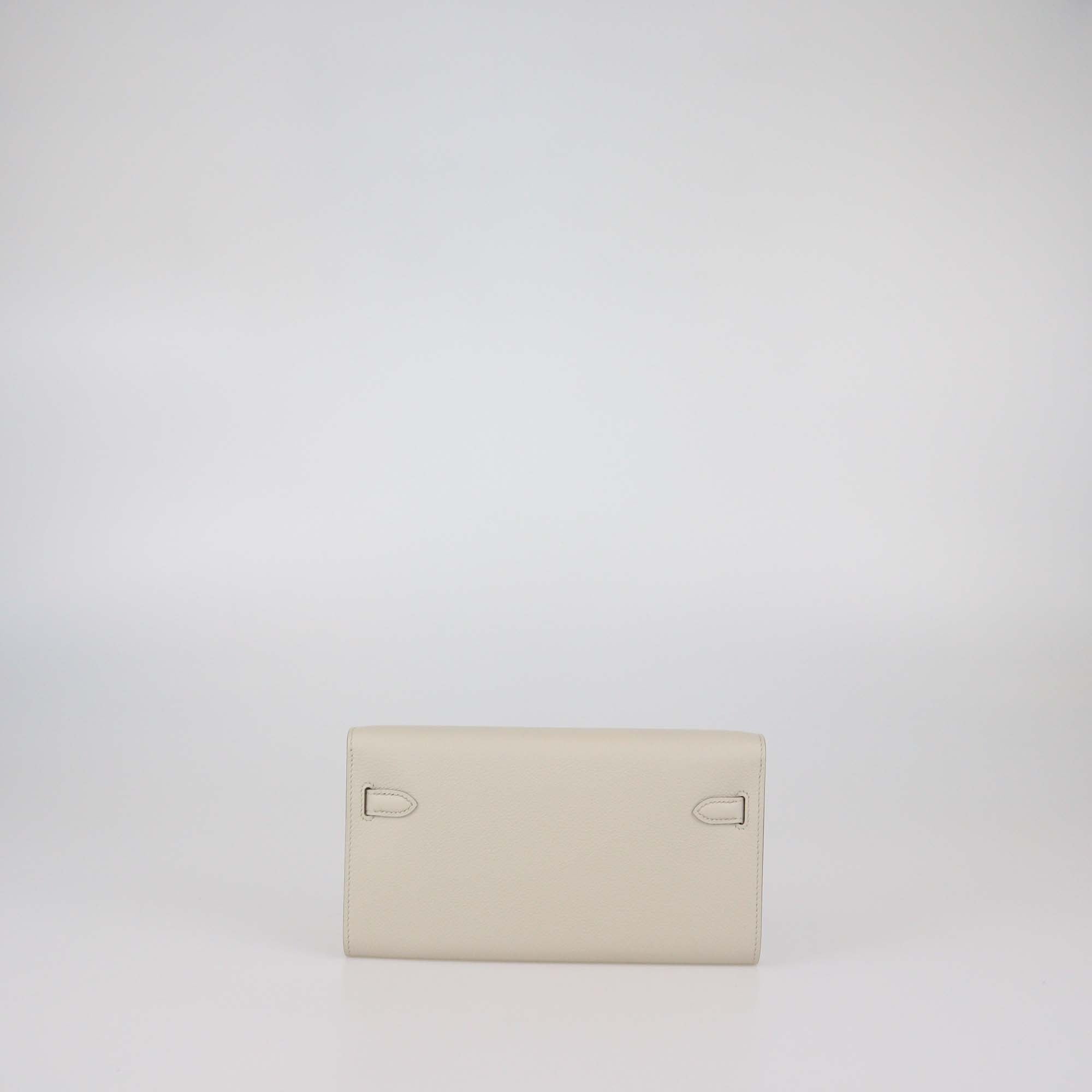 Hermes Beton Evercolor Leather Kelly Wallet To Go PHW
