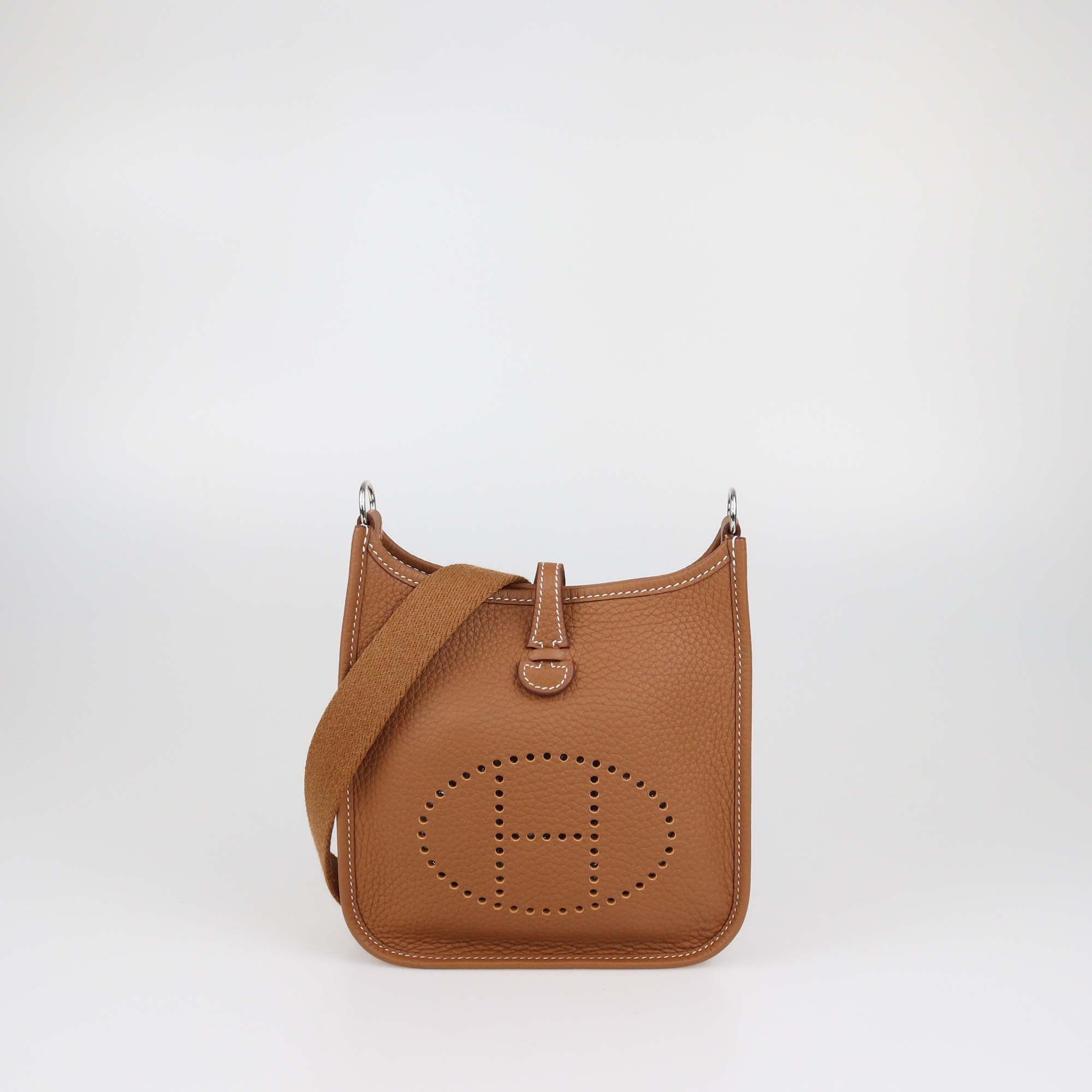 Hermes Gold Clemence Leather Evelyne TPM Bag