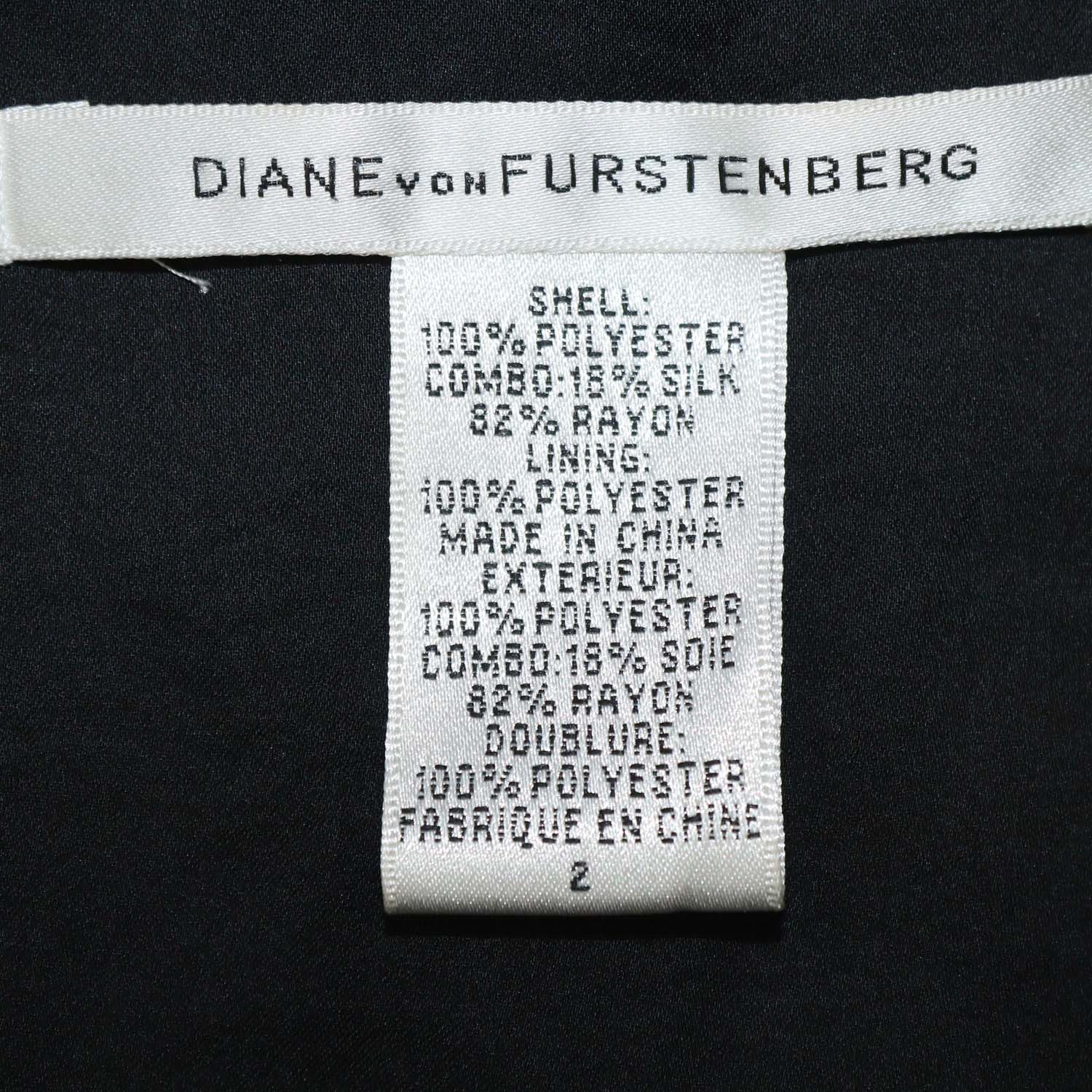 Diane Von Furstenberg Black Jersey Ruffled Jour Mini Dress