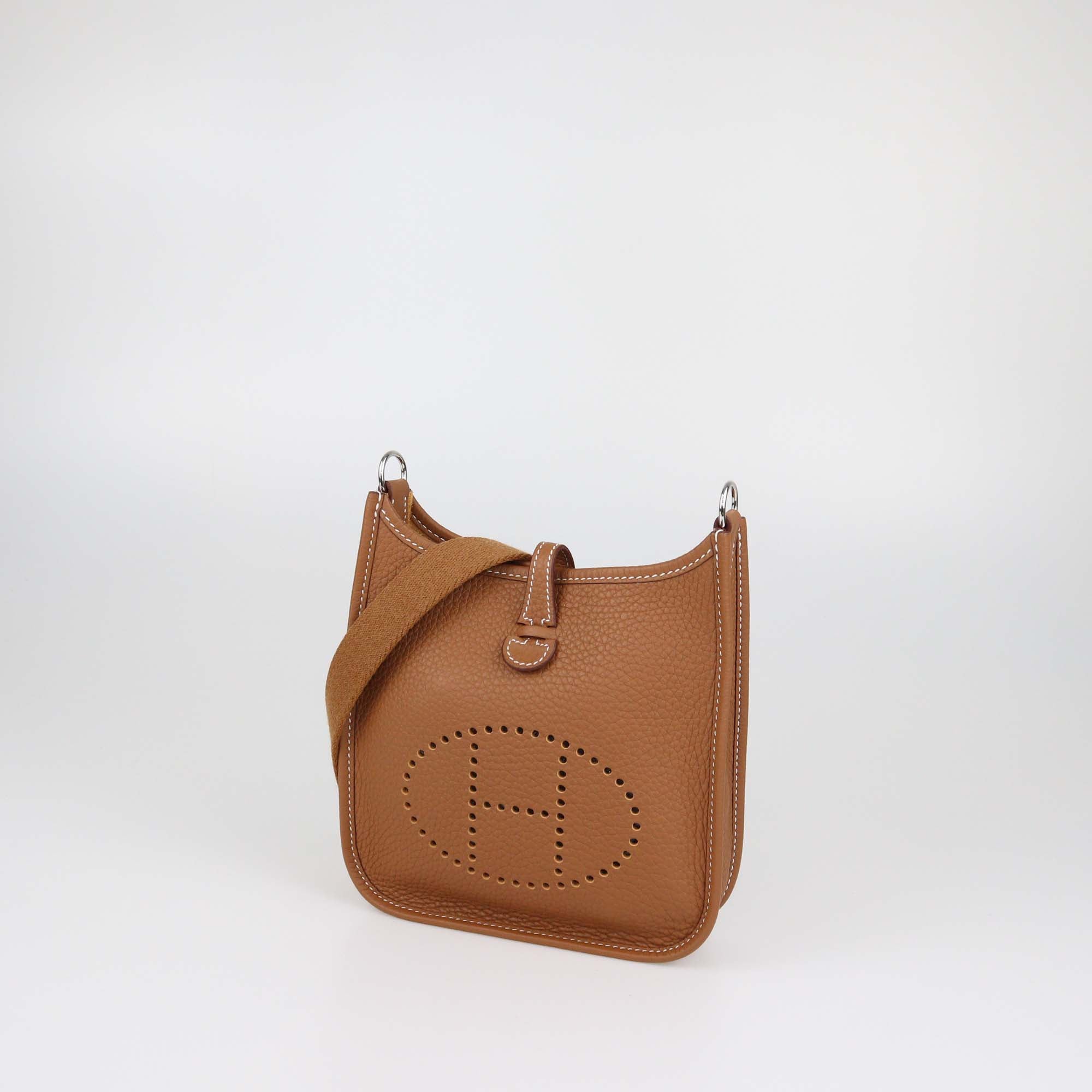 Hermes Gold Clemence Leather Evelyne TPM Bag