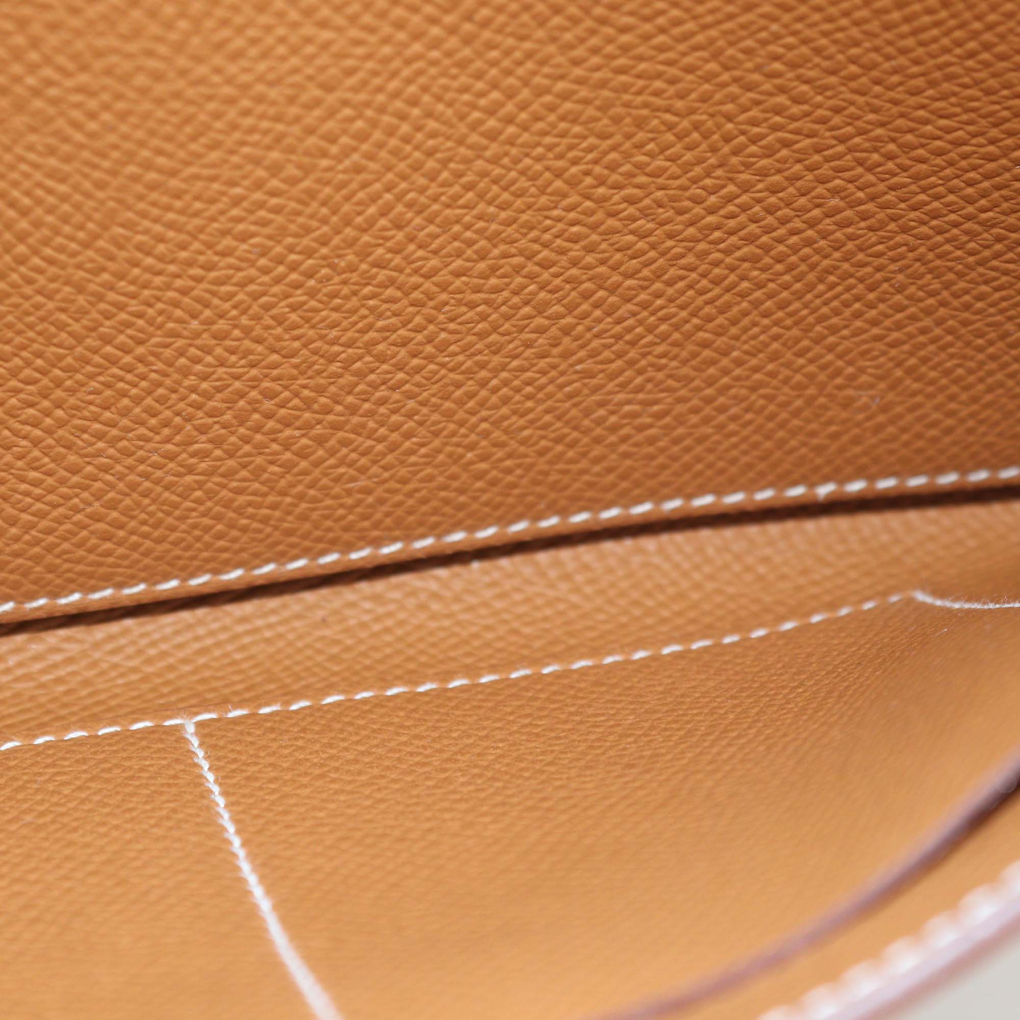 Hermes Gold Epsom/Swift Leather Kelly Wallet To Go Tressage GHW