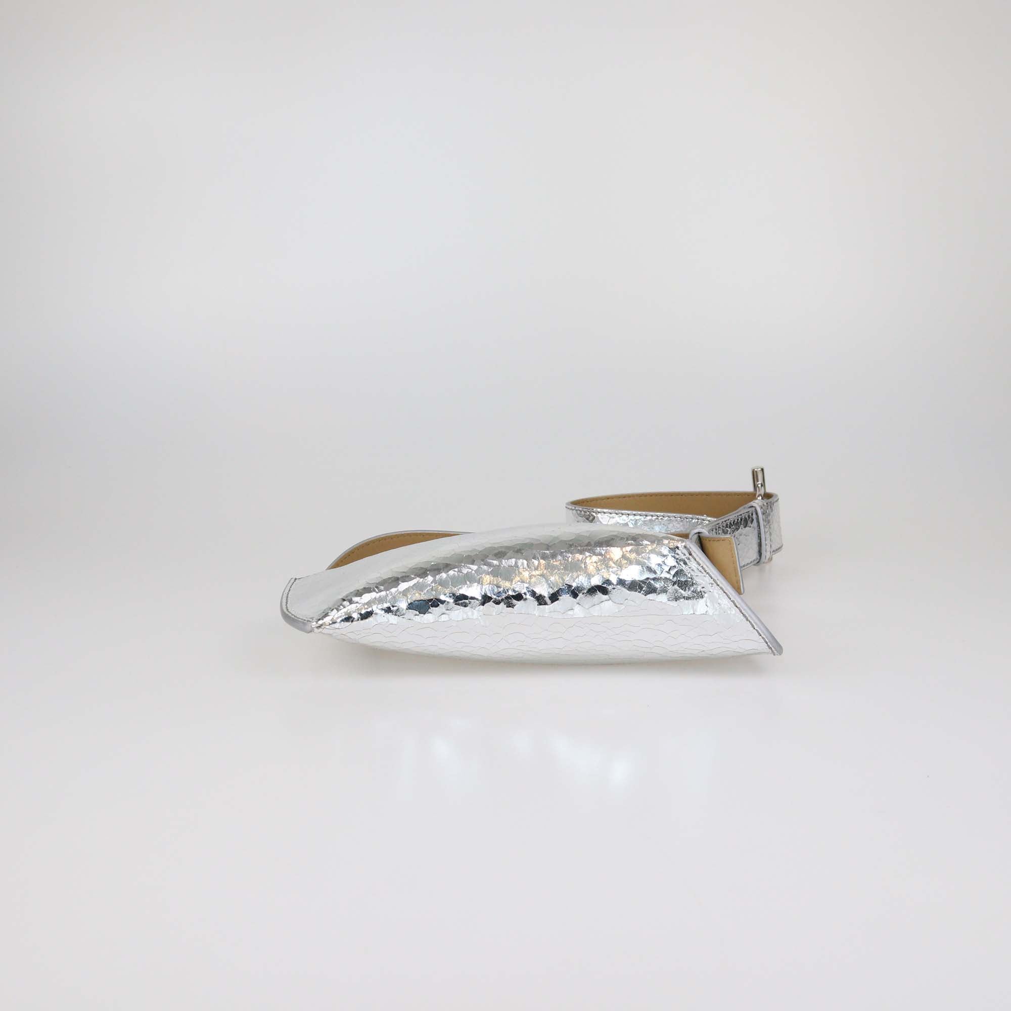 Alexander McQueen Silver Leather T-Bar Sling Shoulder Bag