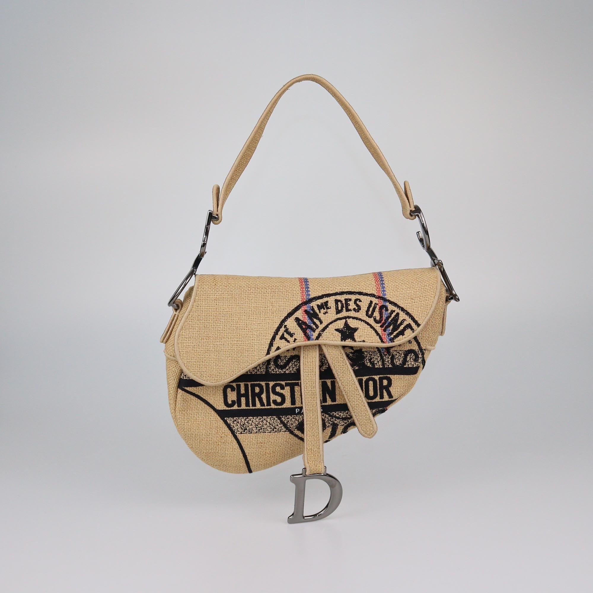 Christian Dior Natural Jute Saddle Bag Womens Christian Dior