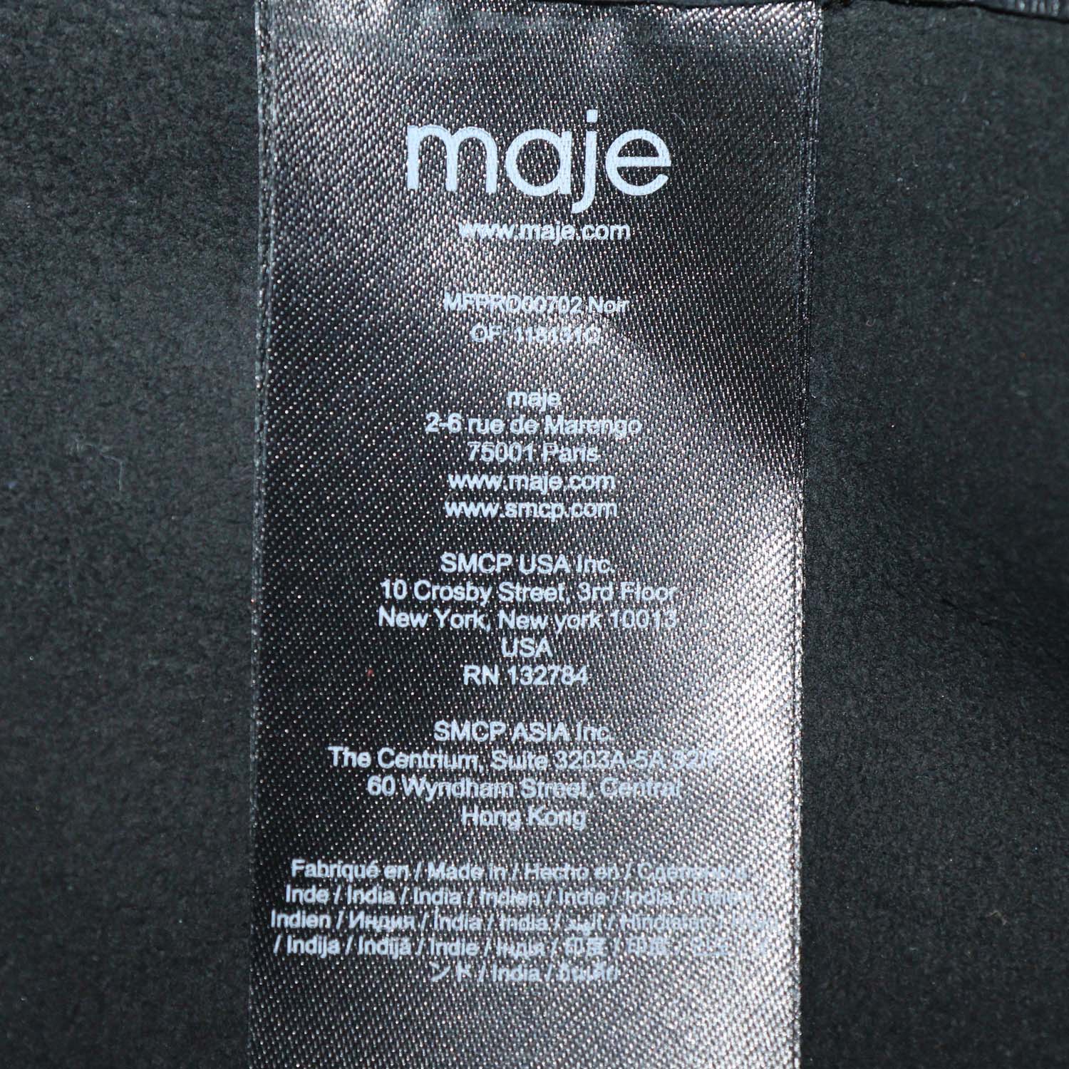Maje Black Leather Ripoli Mini Shirt Dress