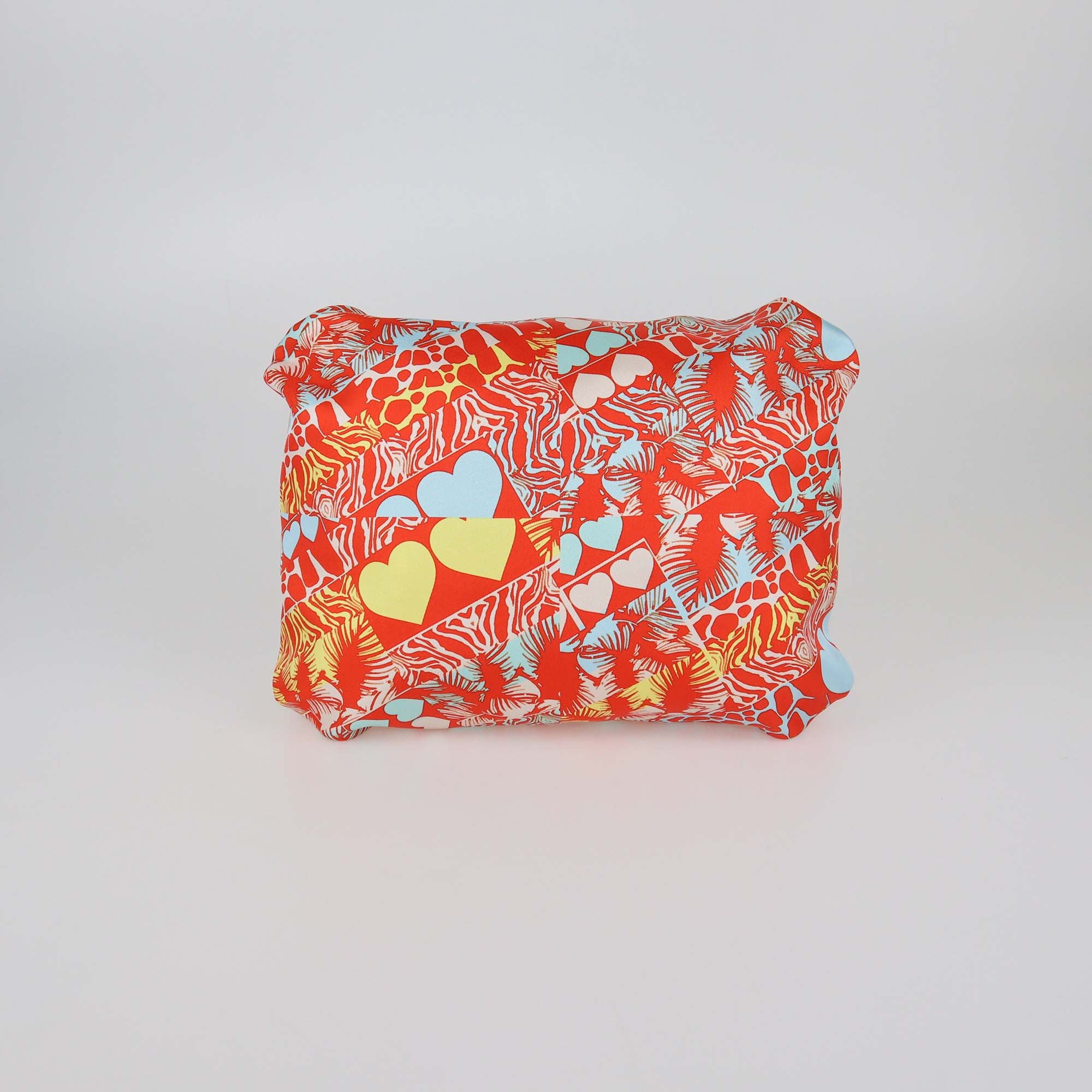 Hermes Capucine/Bleu Zéphyr/Nature Wild Print Silk Balusoie Bag