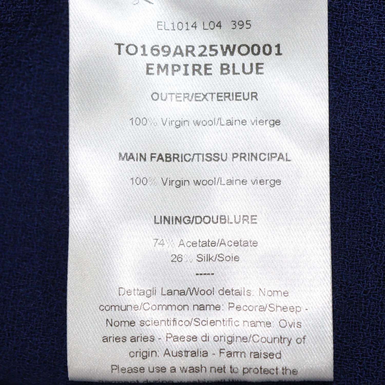 Elie Saab Blue Virgin Wool Crepe Blouse and Side Slit Flared Pants Set