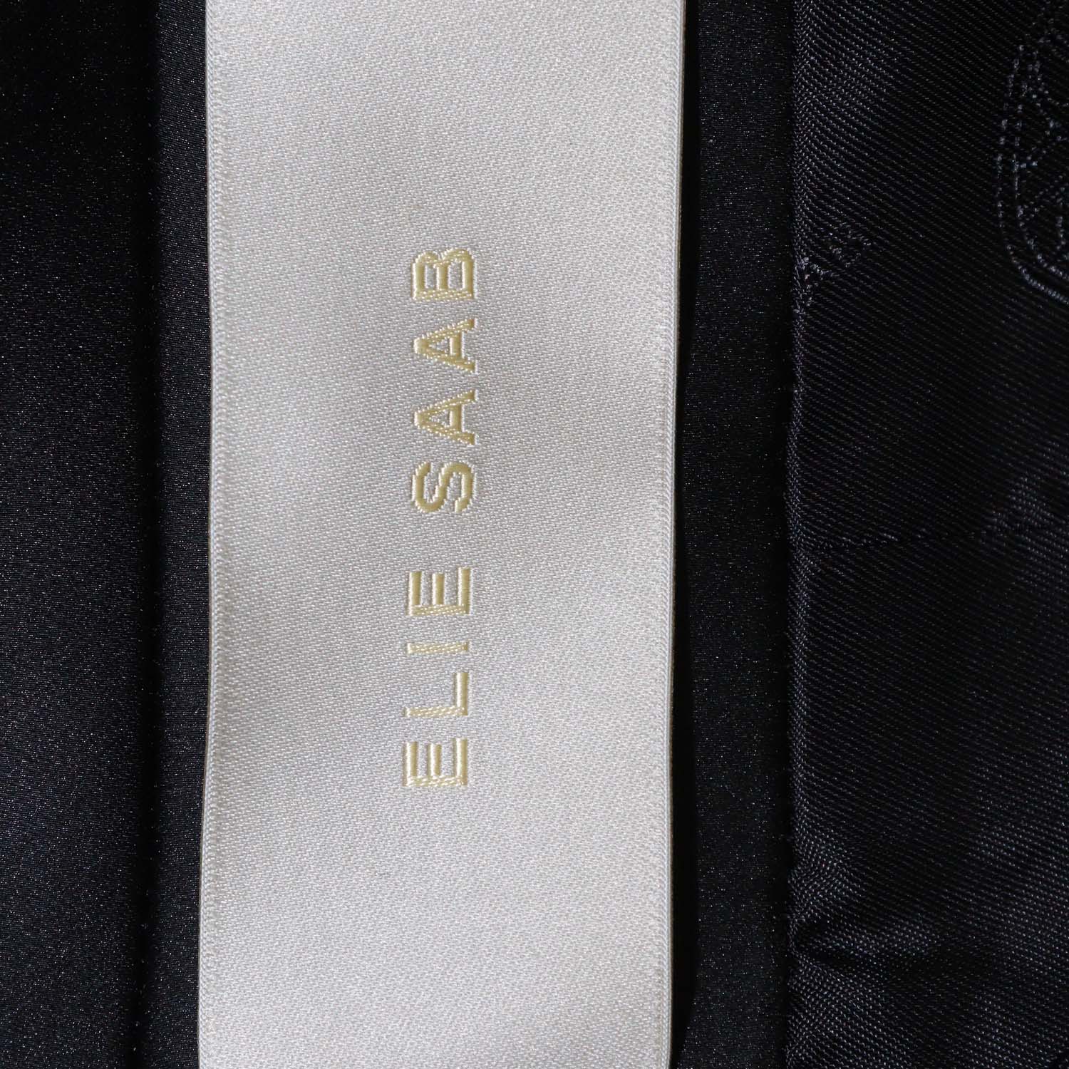 Elie Saab Black Polyester Blend Sequin and Satin Blazer and Wide-Leg Pants Set