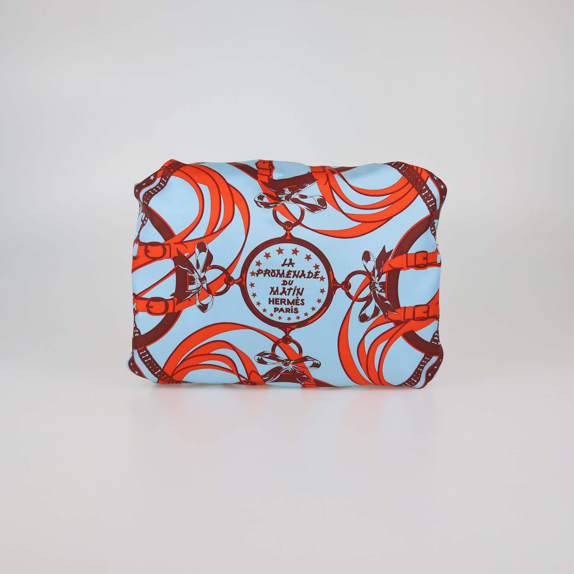 Hermes Bleu Zephyr/Nature La Promenade du Matin Bandana Balusoie Handbag