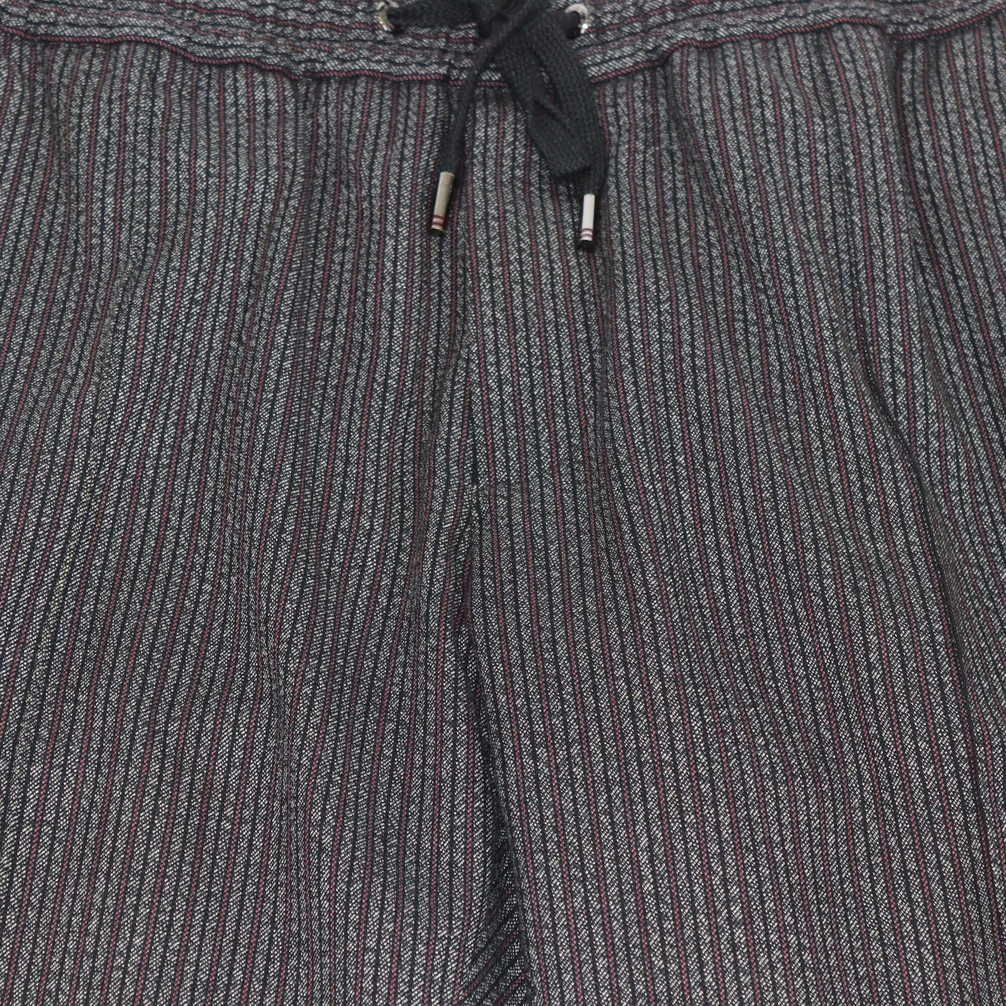 Dolce & Gabbana Dark Grey Pinstripe Drawstring Pants Mens Dolce & Gabanna