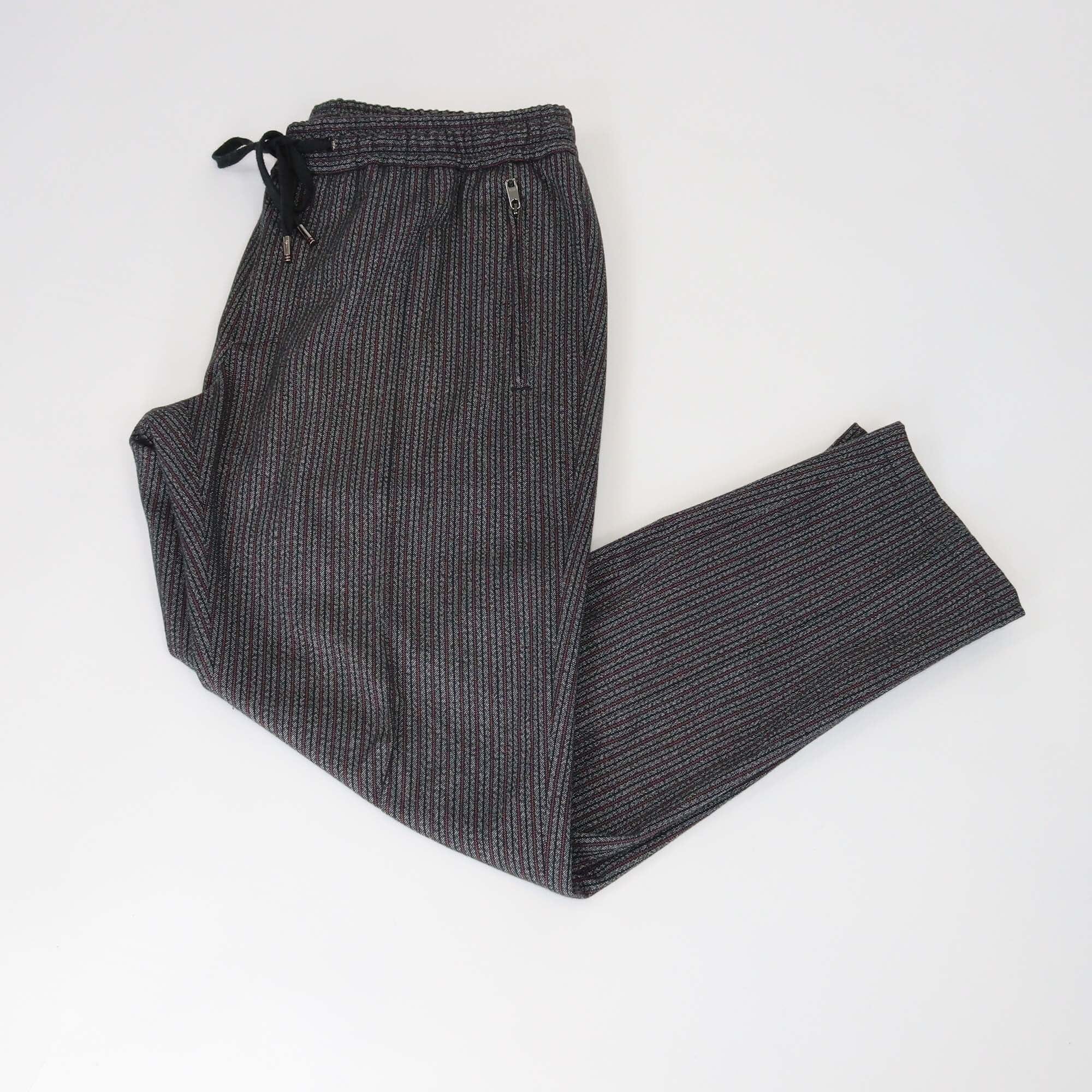 Dolce & Gabbana Dark Grey Pinstripe Drawstring Pants Mens Dolce & Gabanna
