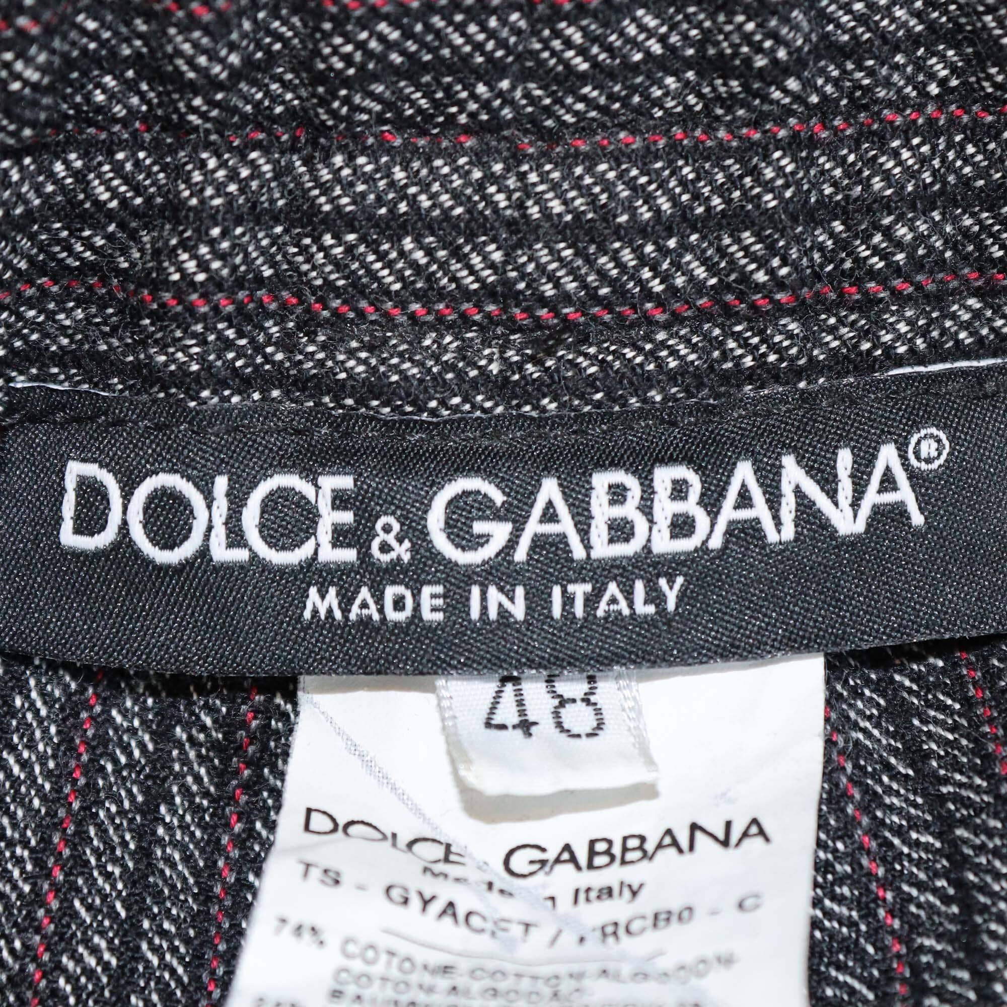 Dolce & Gabbana Dark Grey Pinstripe Drawstring Pants Mens Dolce & Gabanna