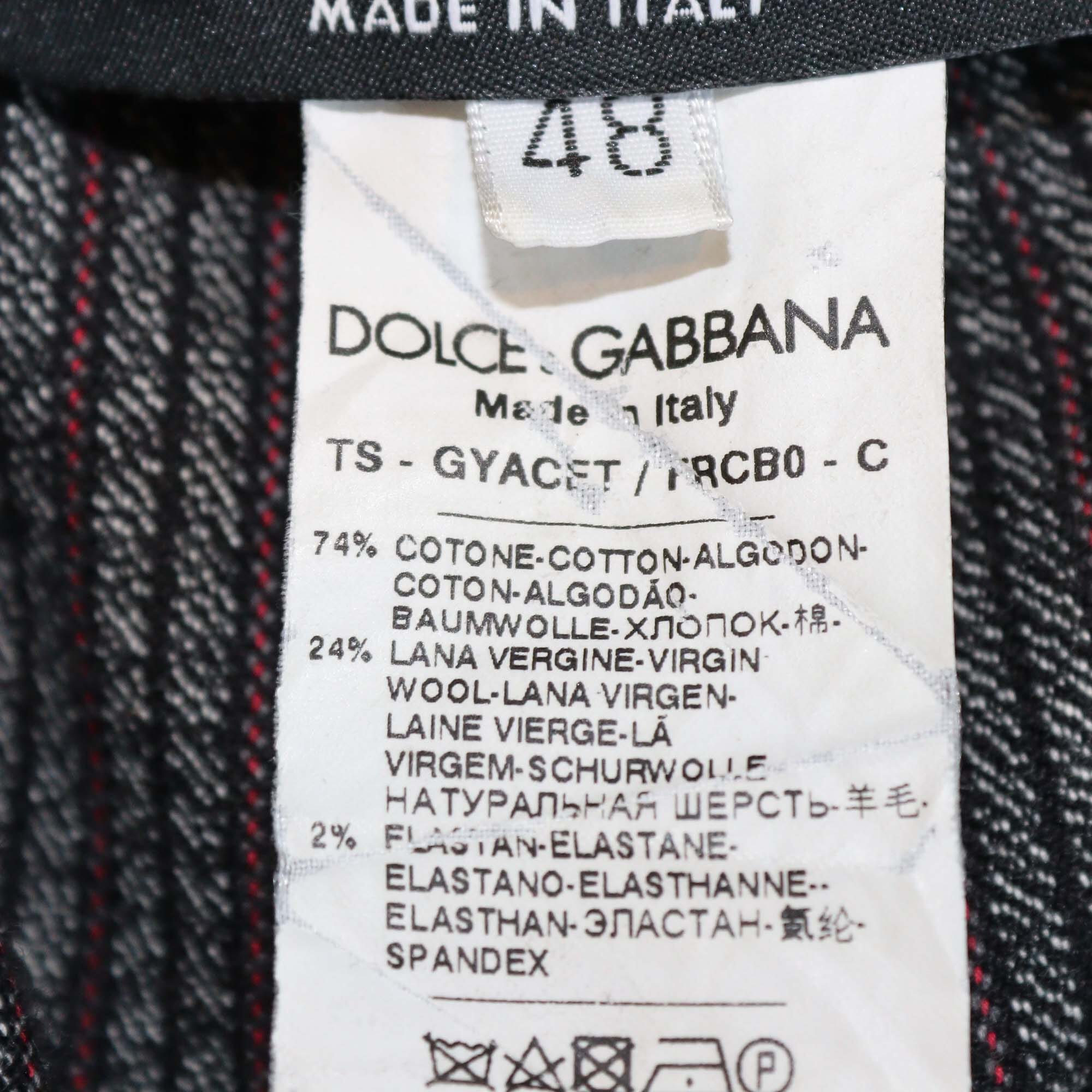Dolce & Gabbana Dark Grey Pinstripe Drawstring Pants Mens Dolce & Gabanna