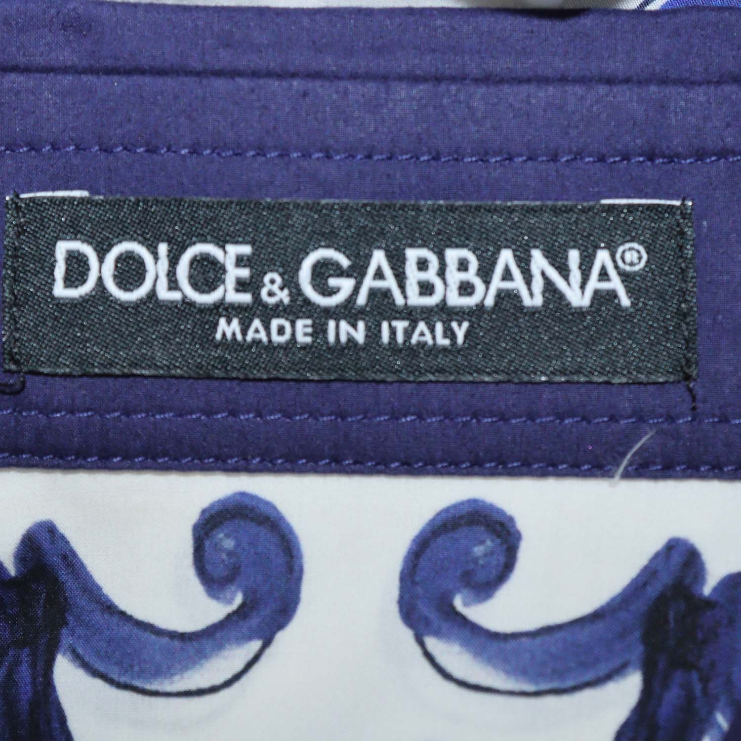 Dolce & Gabbana Multicolor Majolica Print Cotton Shirt and Crop Wide Leg Pants Set