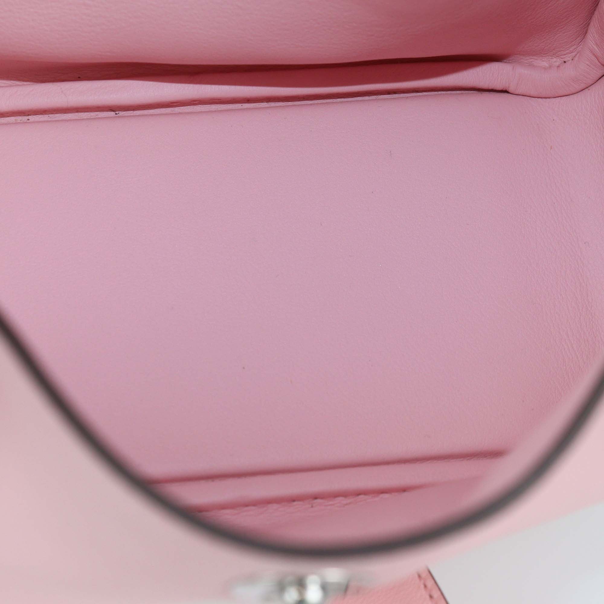 Hermes Rose Sakura Swift Leather Mini Lindy Bag