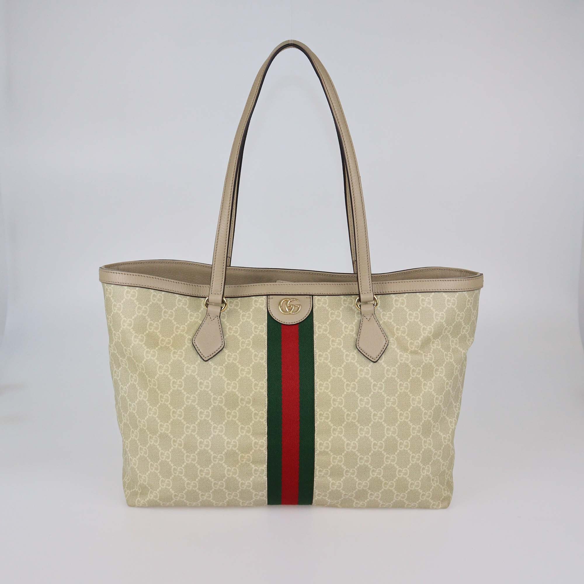 Gucci Beige GG Supreme Canvas Large Ophidia Tote