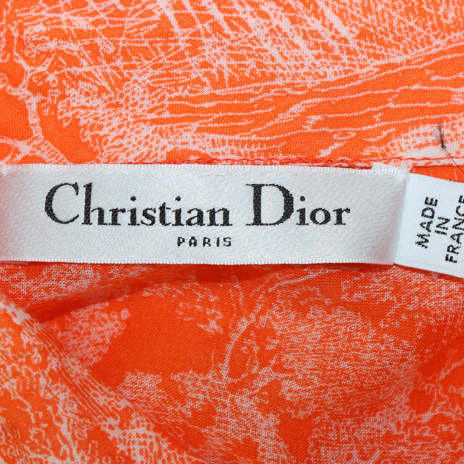 Christian Dior Orange Printed Cotton Dioriviera Toile de Jouy Maxi Shirt Dress