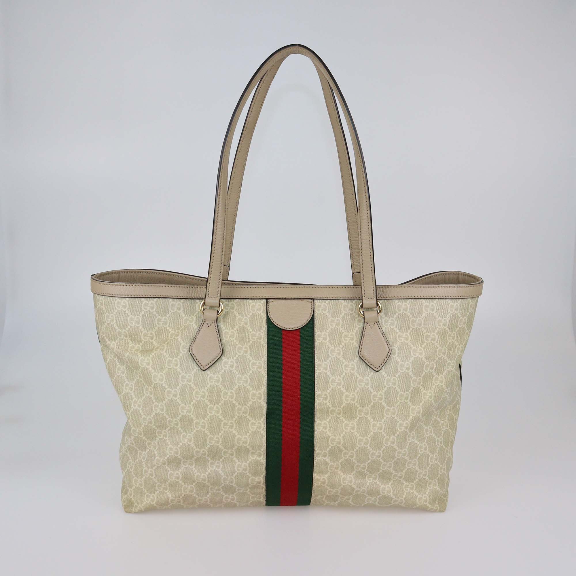 Gucci Beige GG Supreme Canvas Large Ophidia Tote