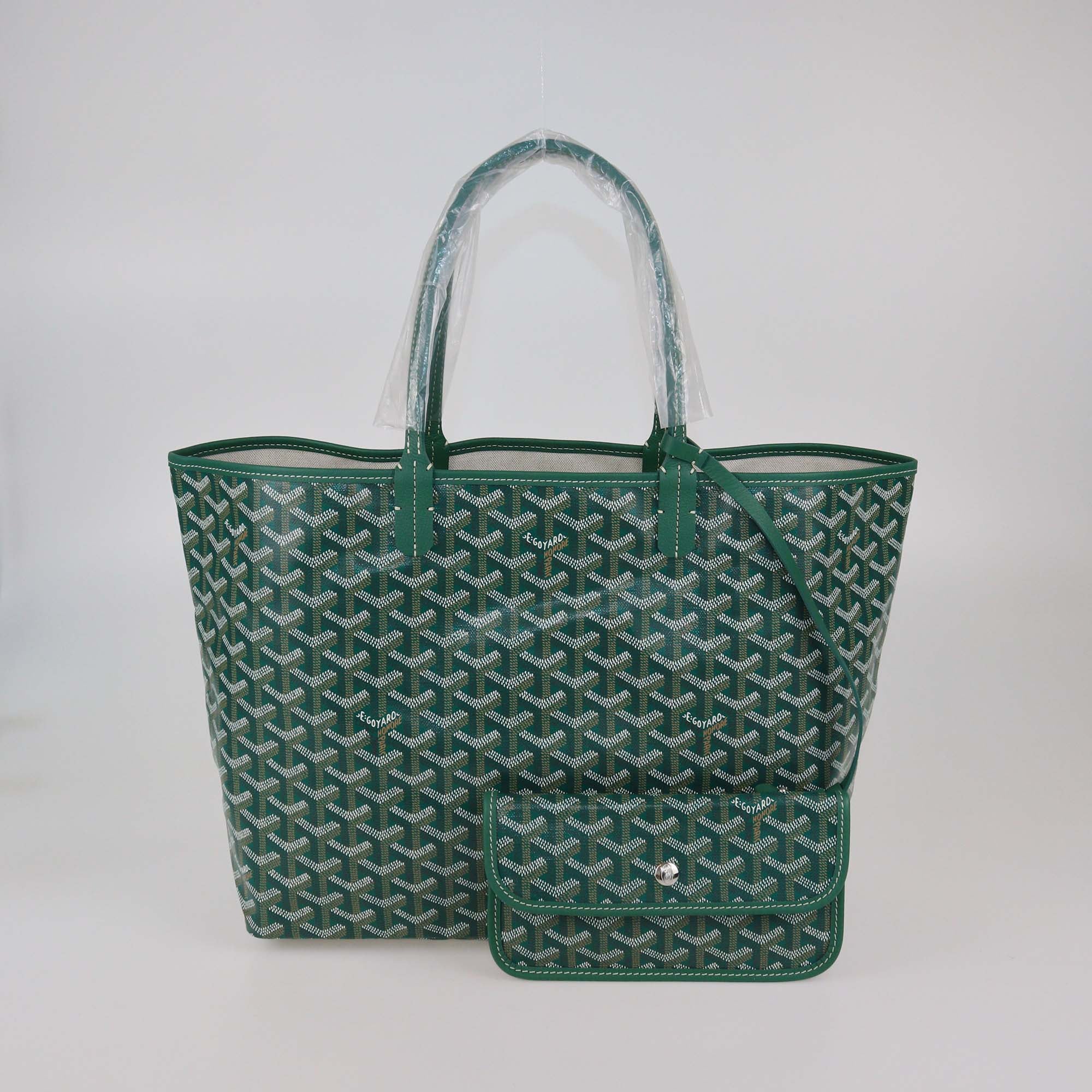 Goyard Green Goyardine Coated Canvas St Louis PM Tote
