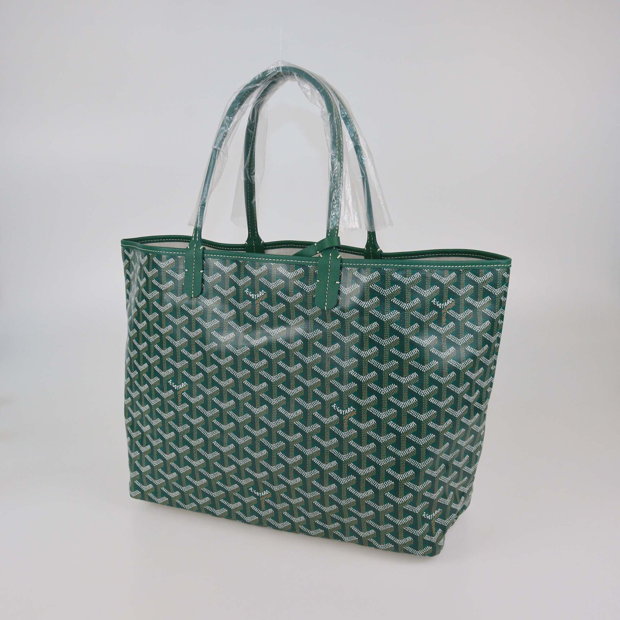 Goyard Green Goyardine Coated Canvas St Louis PM Tote