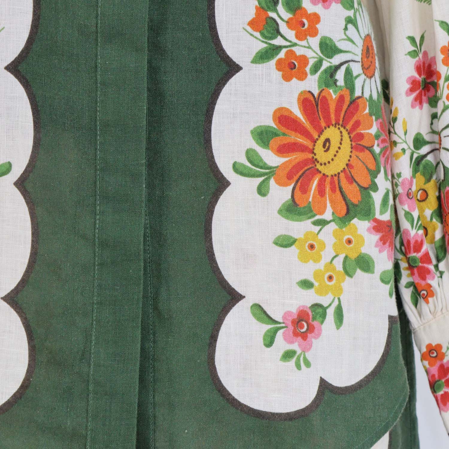 Alemais Green/Cream Linen Floral Print Long Sleeve Shirt & Wide Leg Pants Set