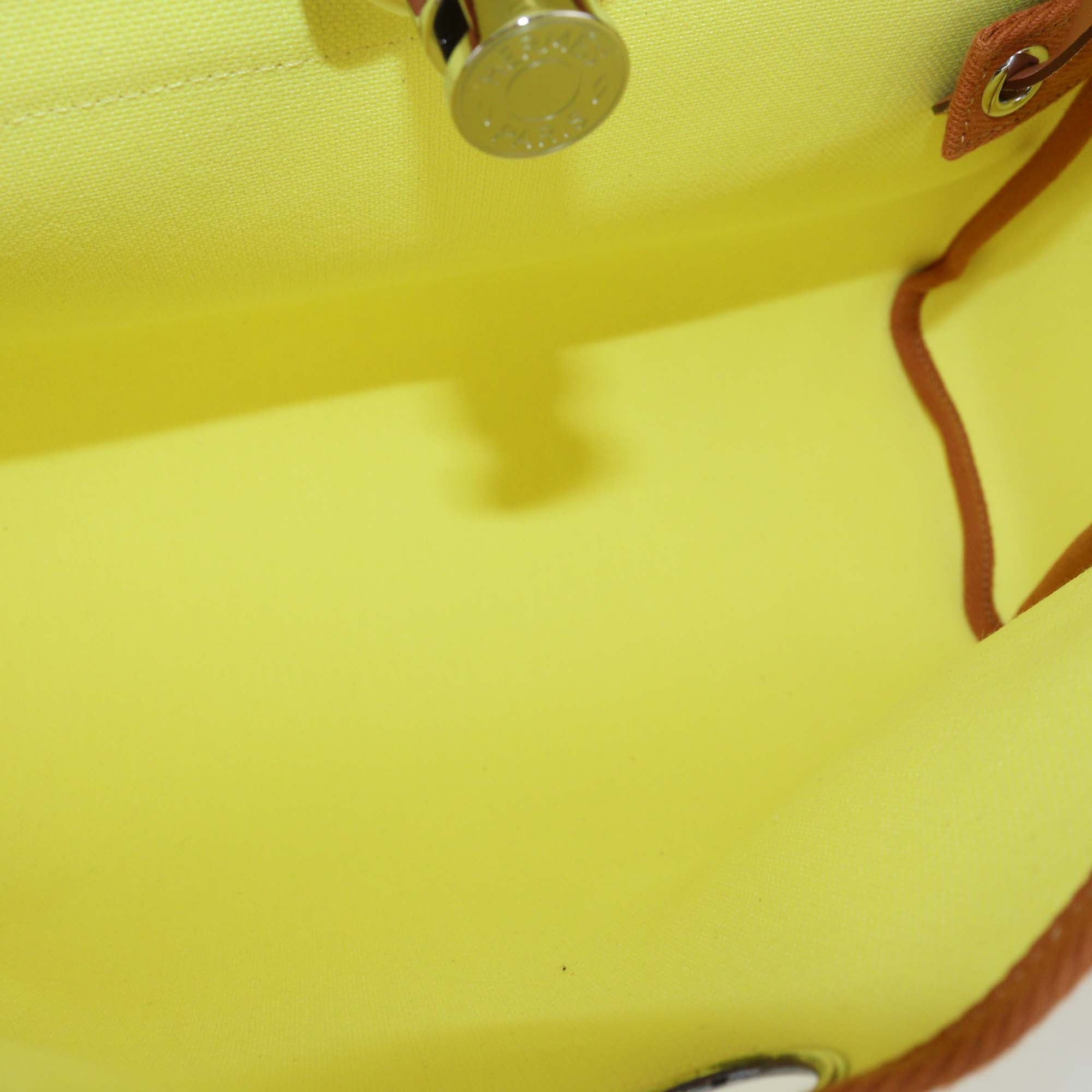 Hermes Lime/Natural Toile and Vache Hunter Herbag Zip 31 bag